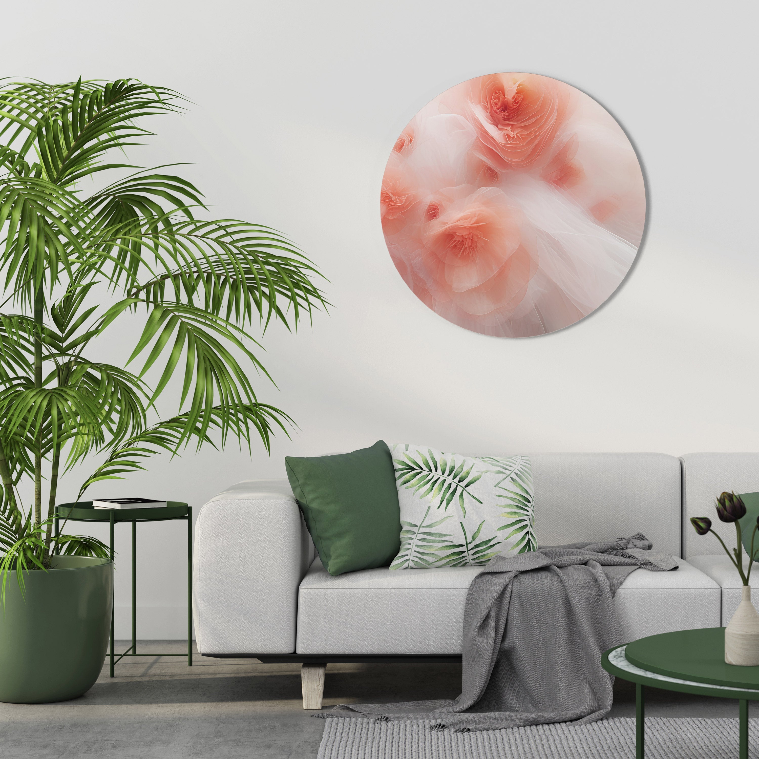 TENDER BLOSSOM VEIL Runde Wandkunst