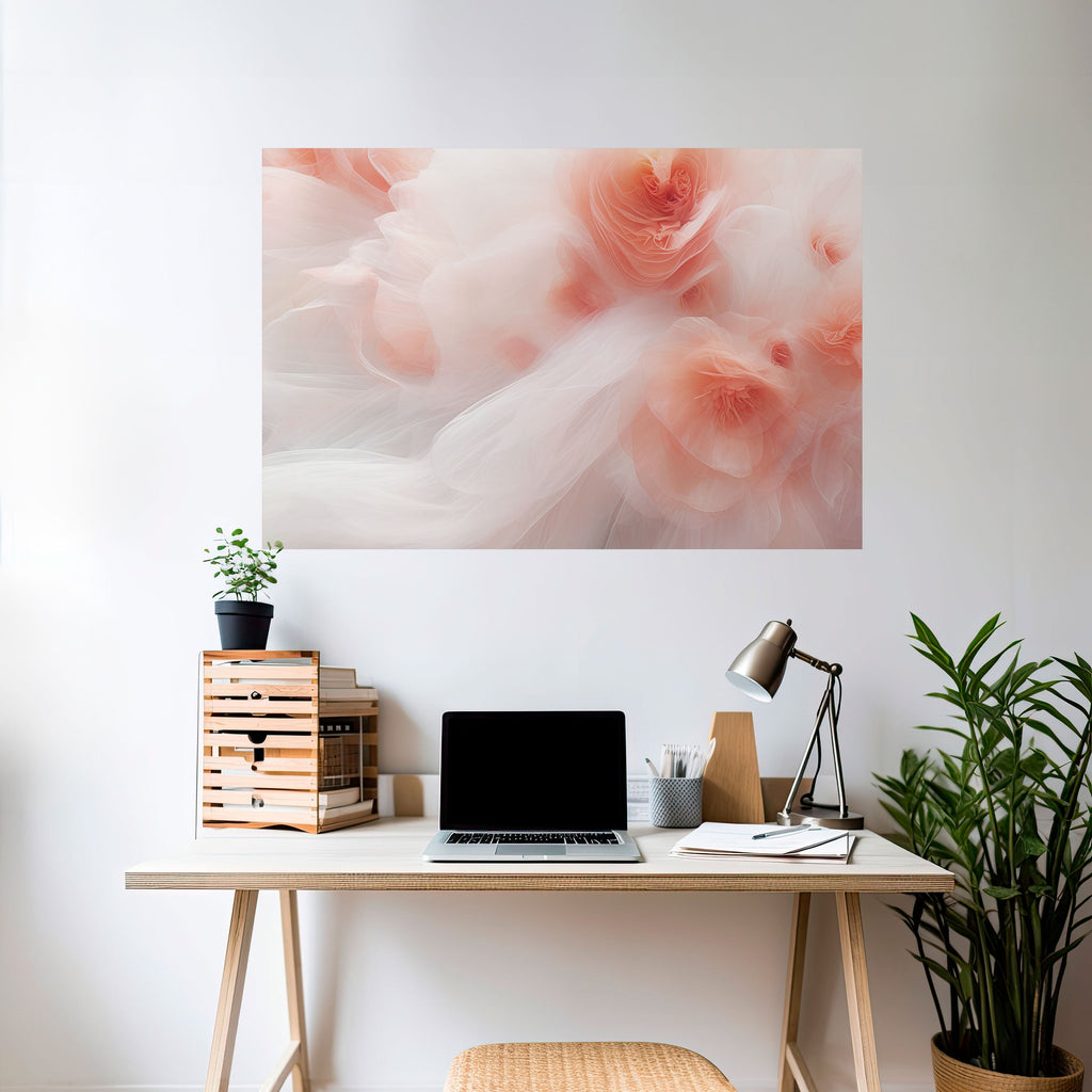 TENDER BLOSSOM VEIL Horizontales Poster zum Abziehen und Aufkleben
