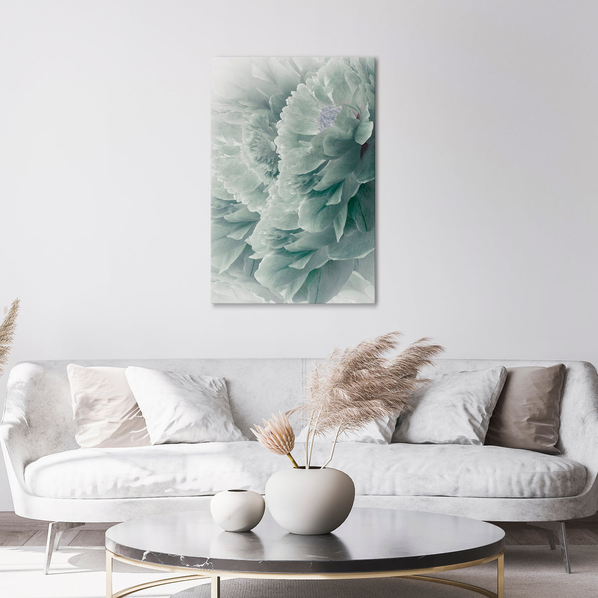 TREE PEONIES Vertical Canvas Print