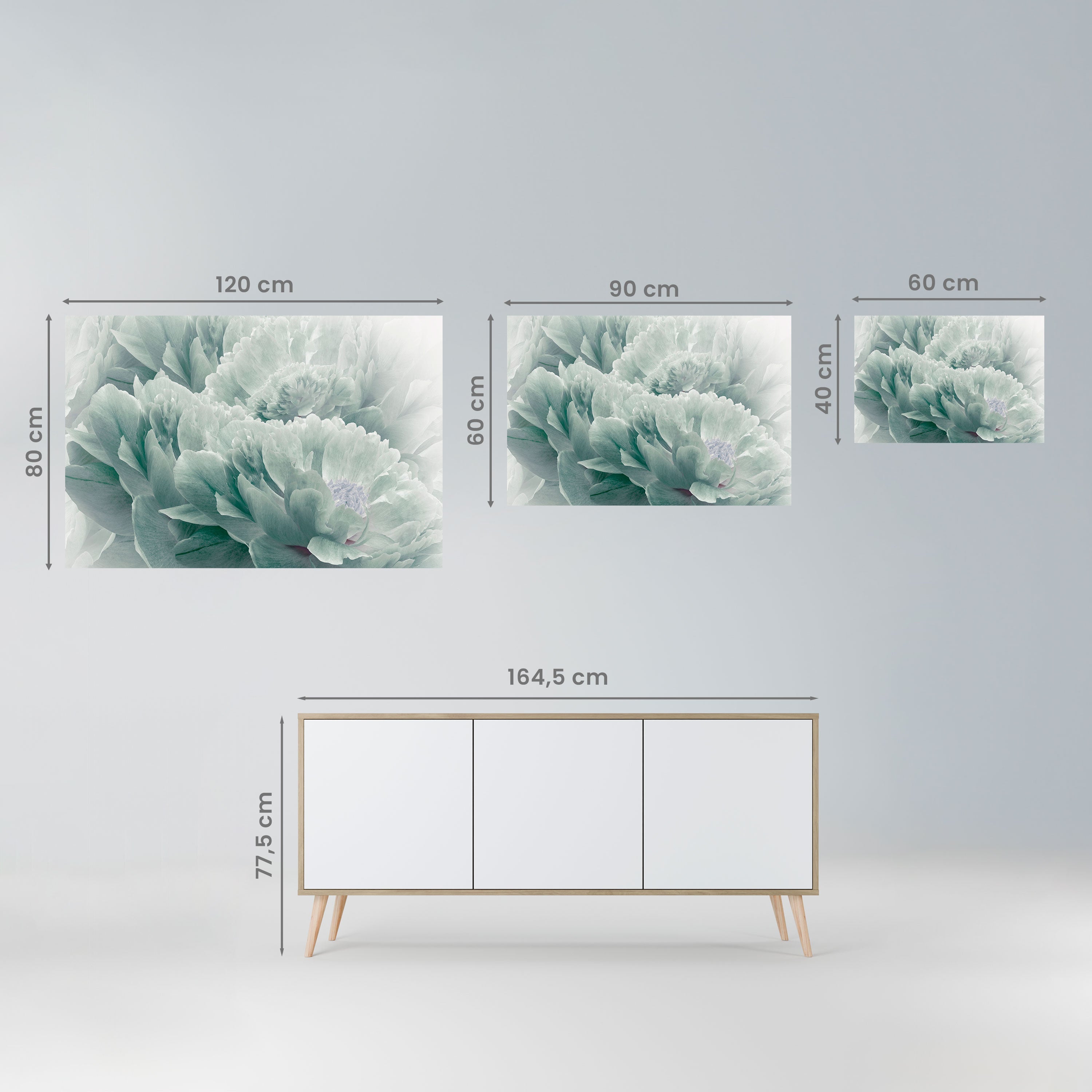 Baumpfingstrosen, horizontales Poster zum Abziehen und Aufkleben