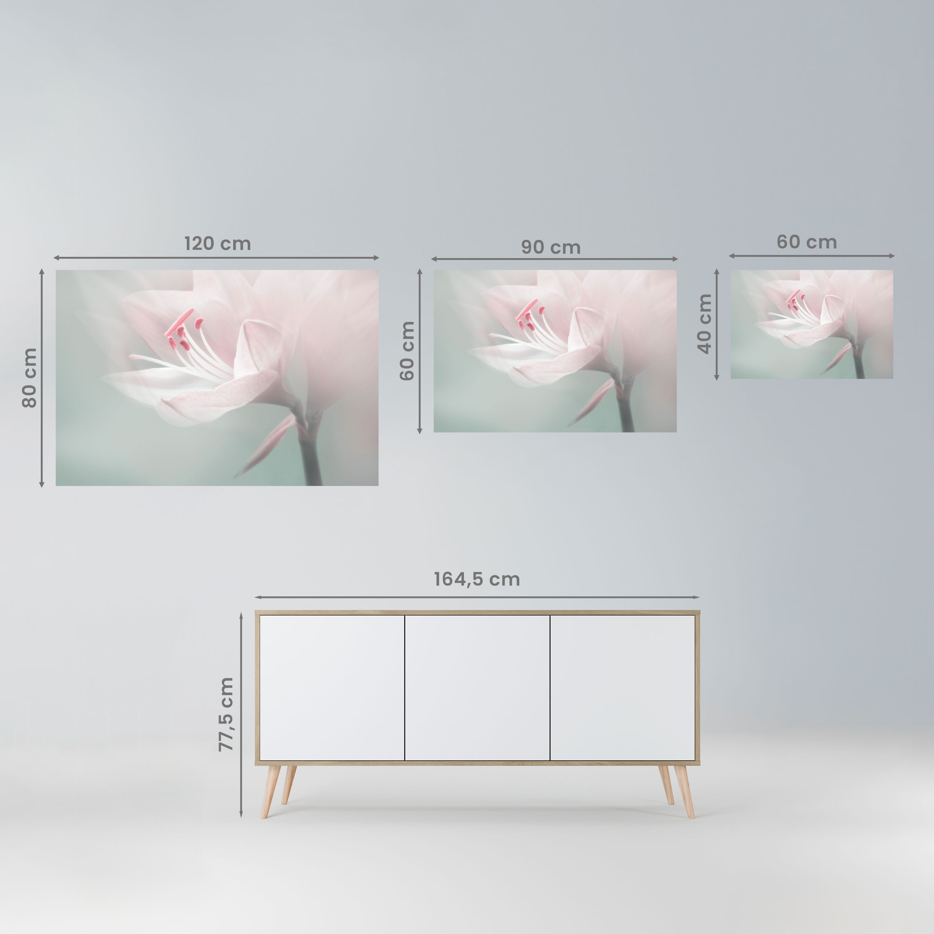 GENTLE LILY Horizontales Poster zum Abziehen und Aufkleben