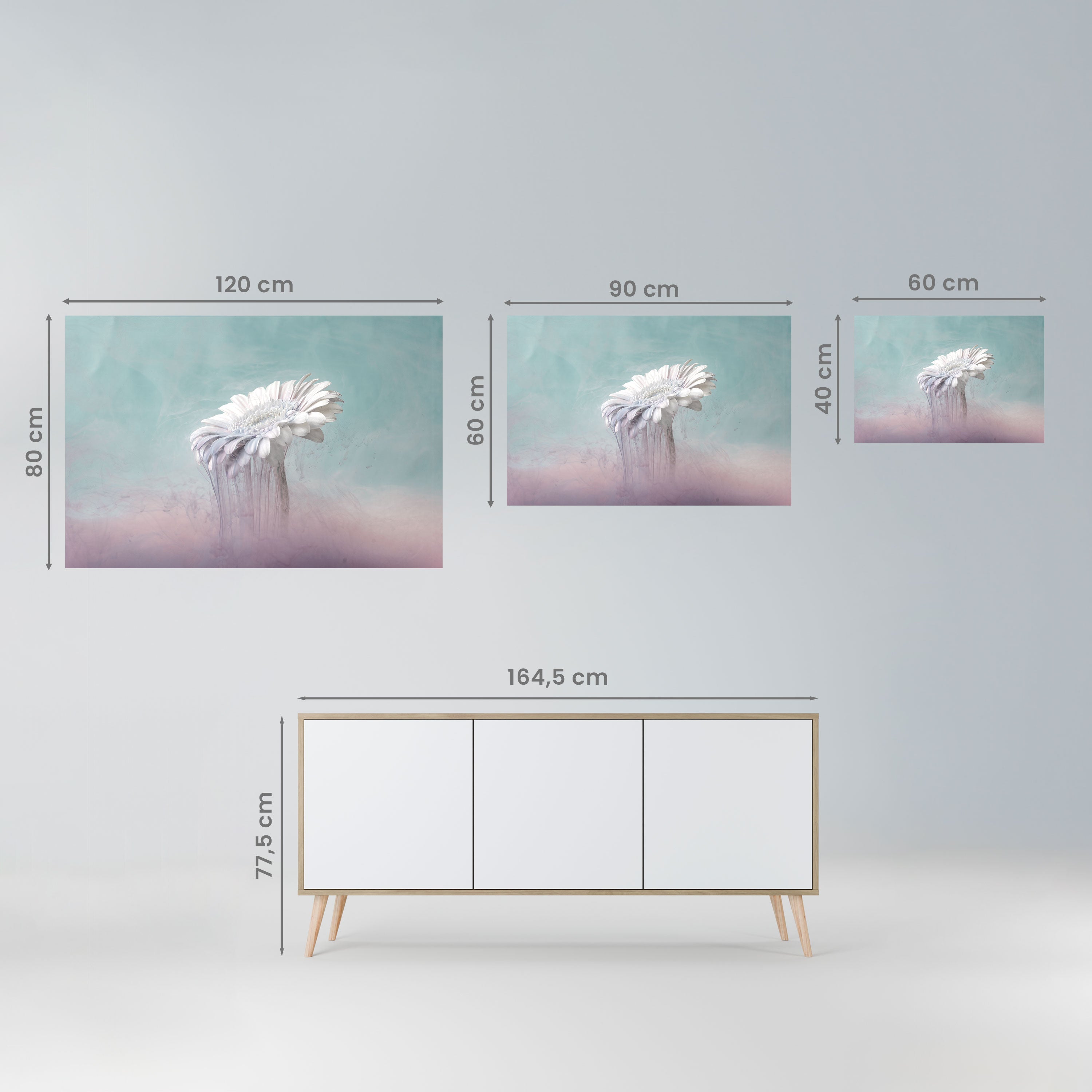 MELTING GERBERA Horizontales Poster zum Abziehen und Aufkleben