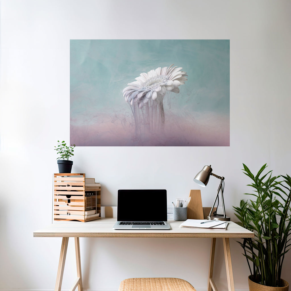 MELTING GERBERA Horizontales Poster zum Abziehen und Aufkleben