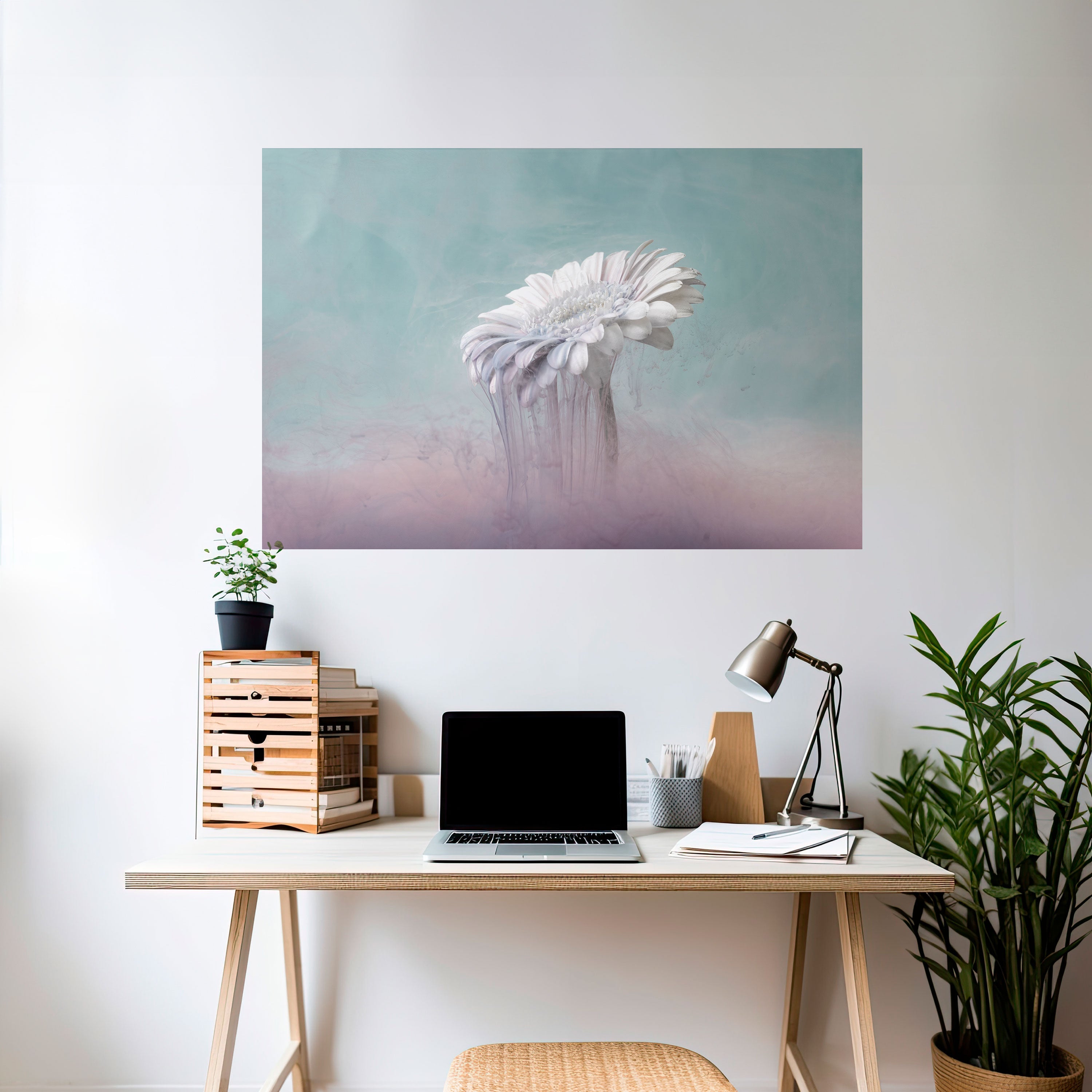 MELTING GERBERA Horizontales Poster zum Abziehen und Aufkleben