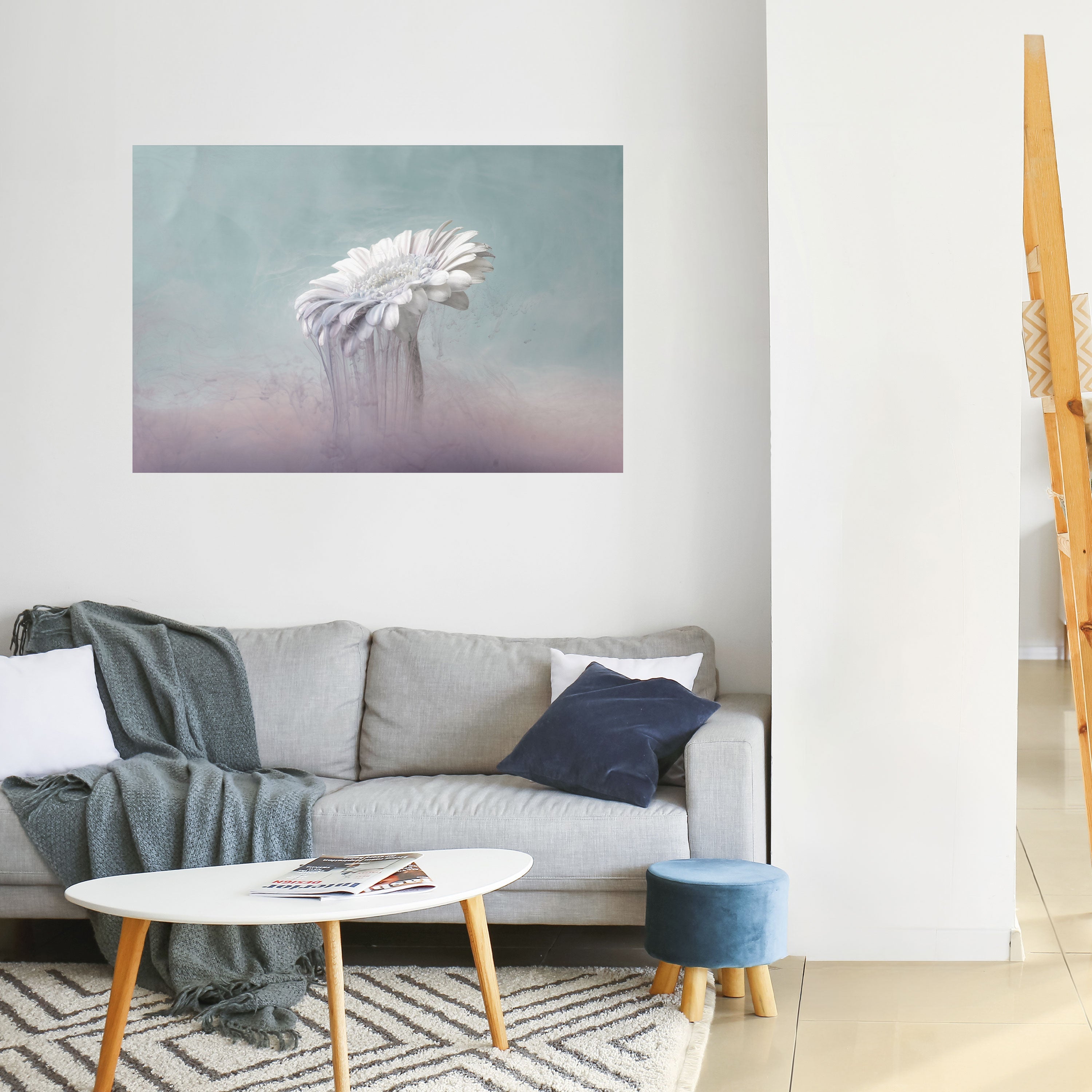 MELTING GERBERA Horizontales Poster zum Abziehen und Aufkleben