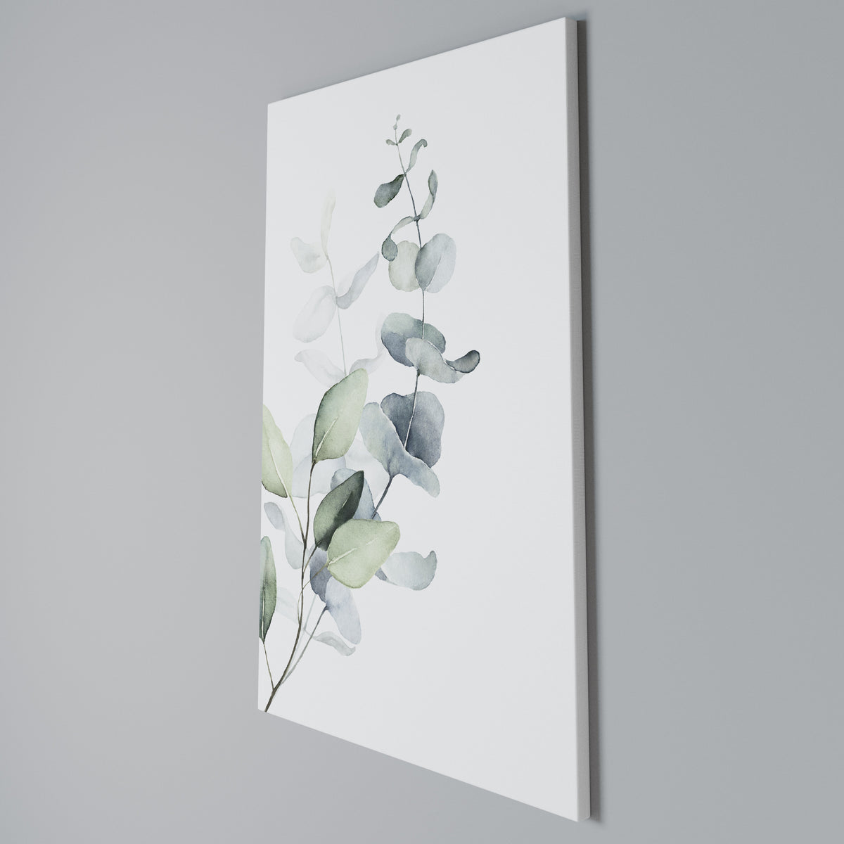 AQUA LEAF SYMPHONY Vertical Canvas Print