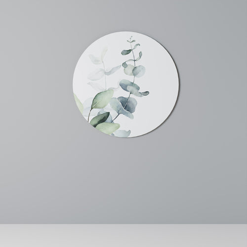 AQUA LEAF SYMPHONY Round Wall Art