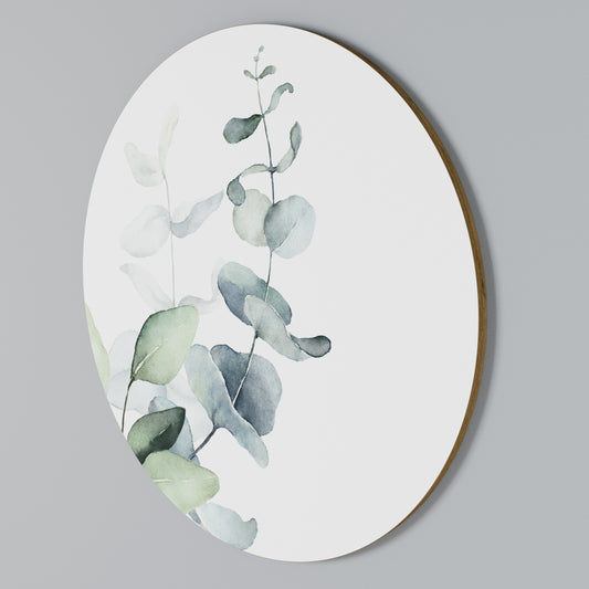 AQUA LEAF SYMPHONY Rundes Wandbild
