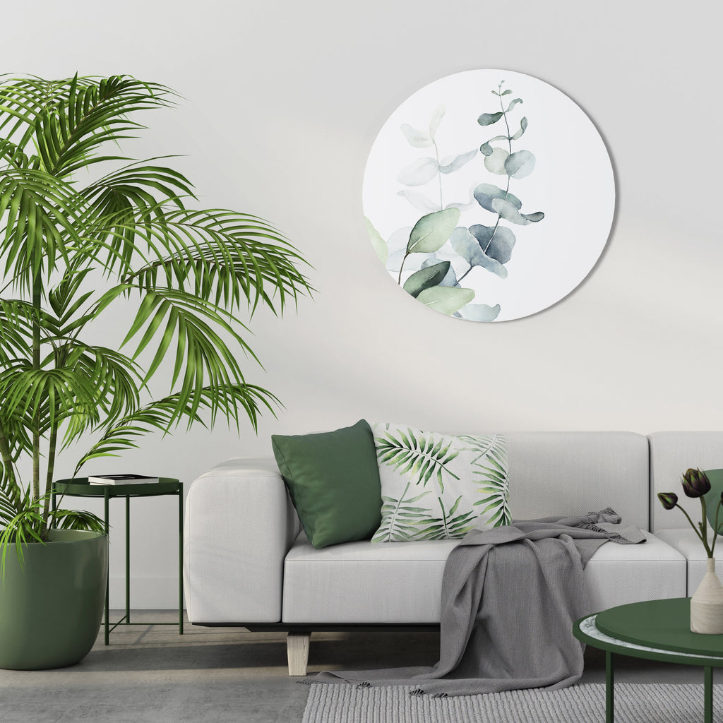 AQUA LEAF SYMPHONY Runde Wandkunst