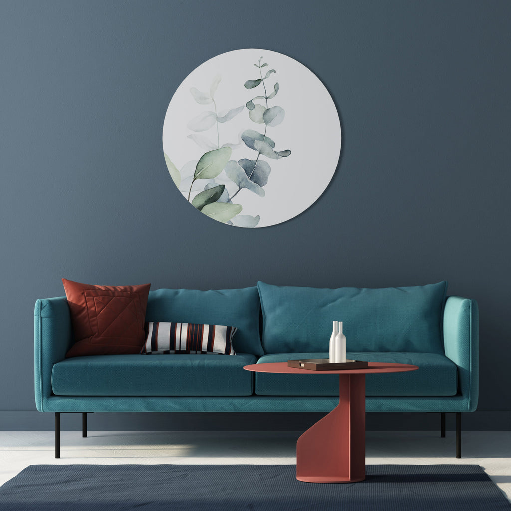 AQUA LEAF SYMPHONY Runde Wandkunst