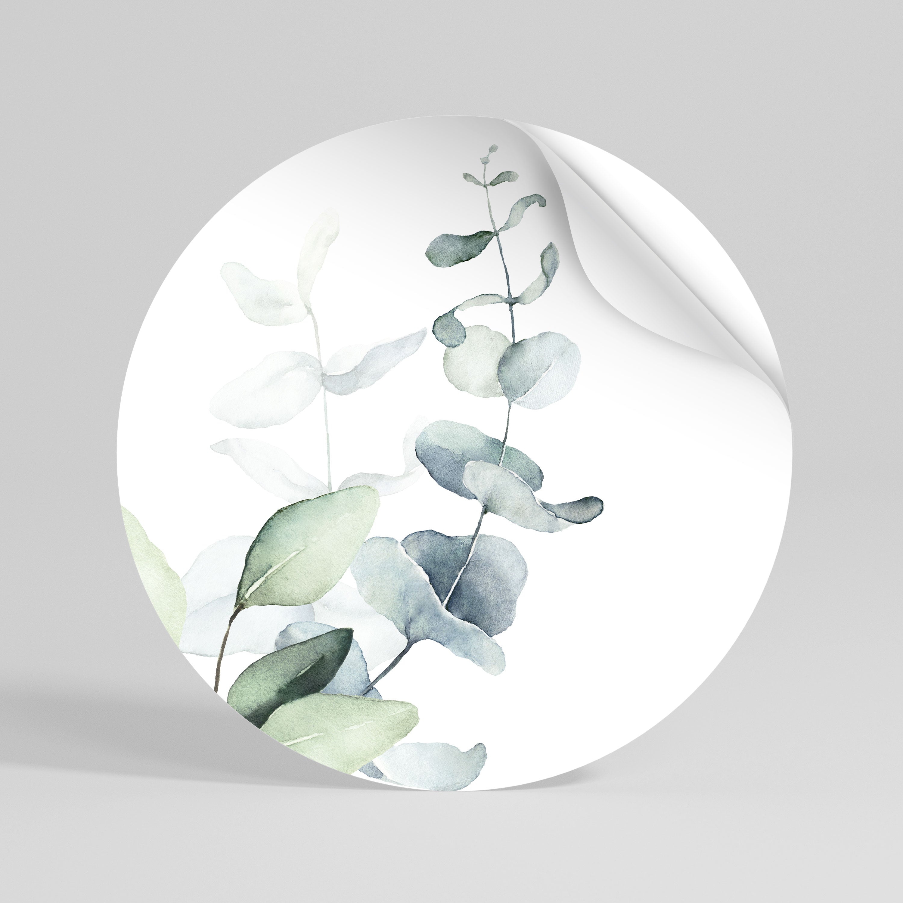 AQUA LEAF SYMPHONY Peel and Stick Round Sticker