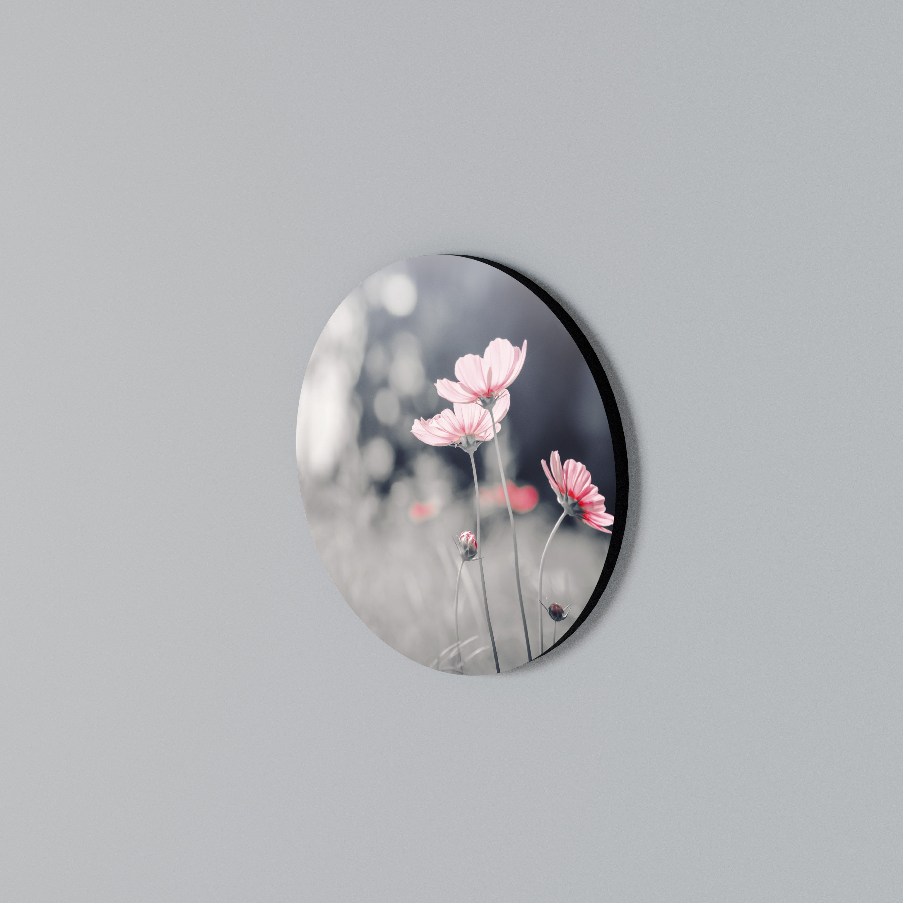 SUBTLE PETAL DANCE Rundes Wandbild