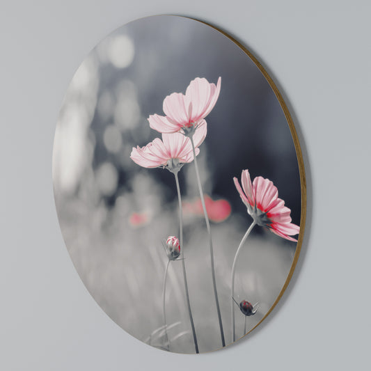 SUBTLE PETAL DANCE Rundes Wandbild
