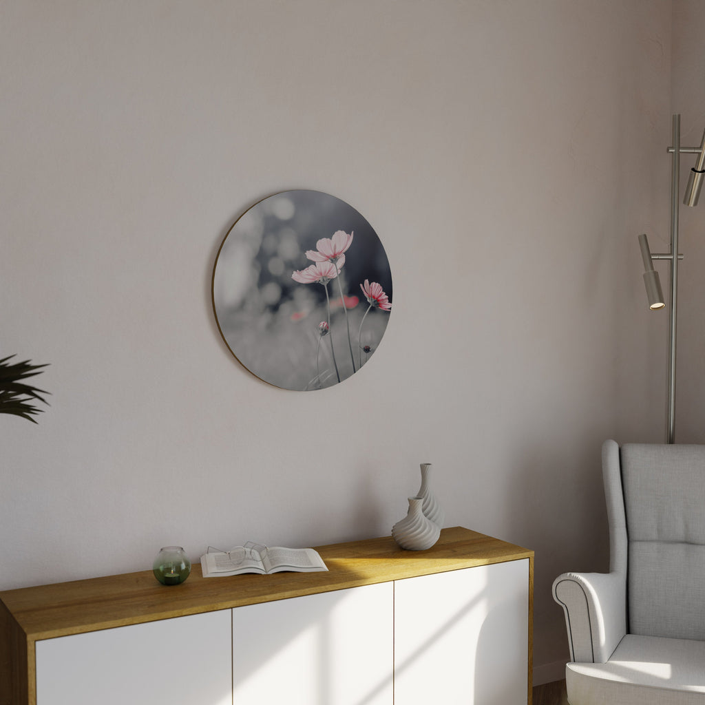 SUBTLE PETAL DANCE Runde Wandkunst