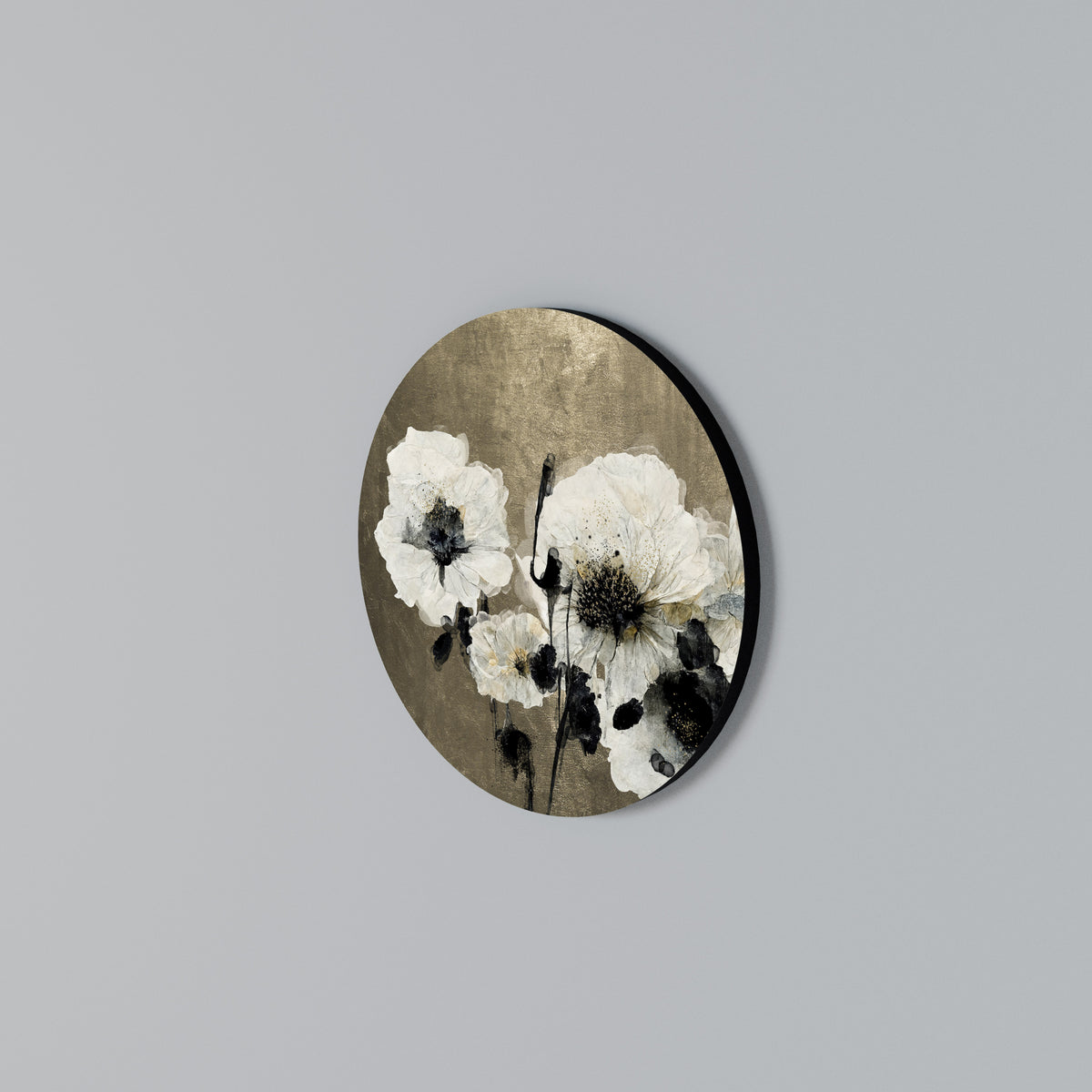 HARMONY IN WHITE Round Wall Art