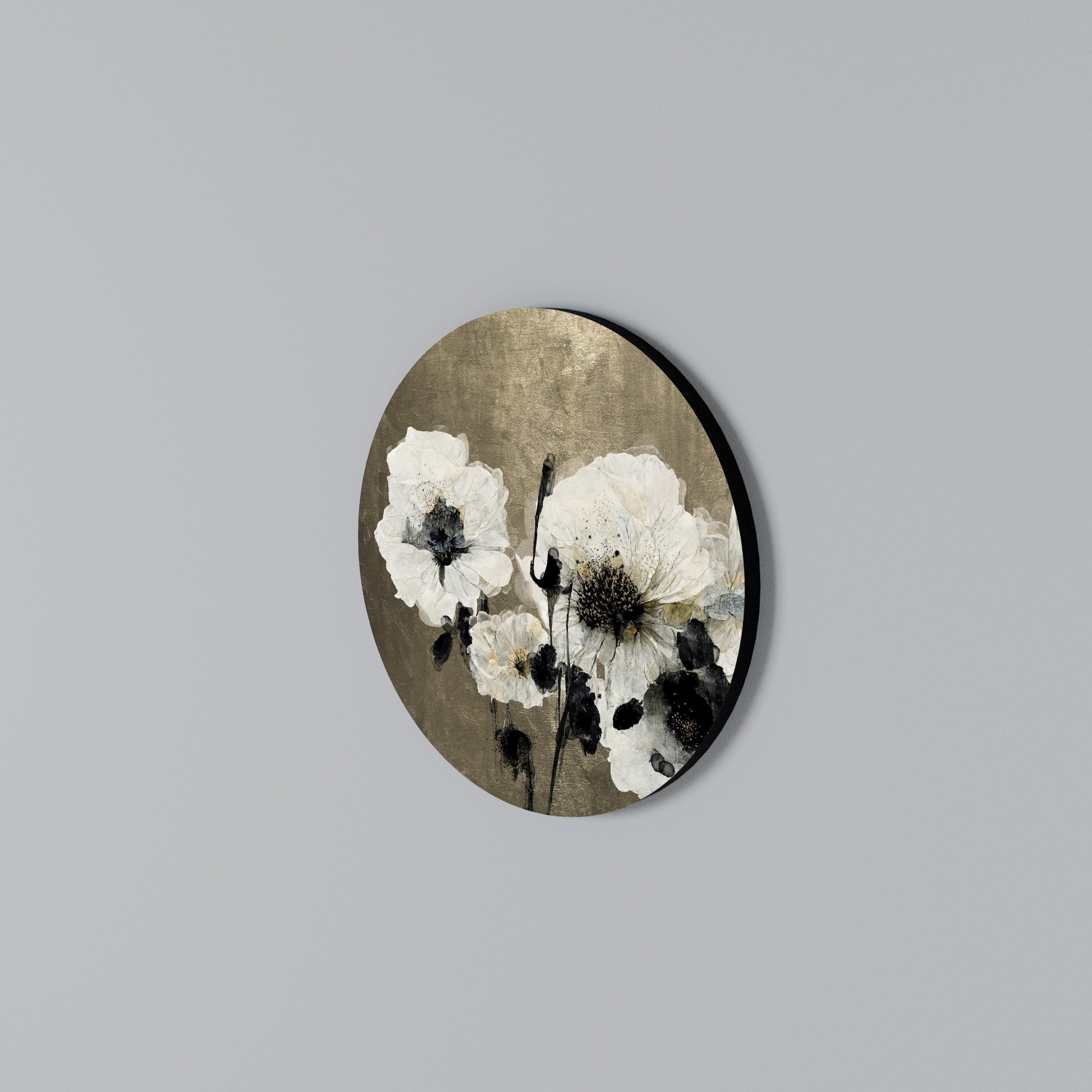 HARMONY IN WHITE Rundes Wandbild