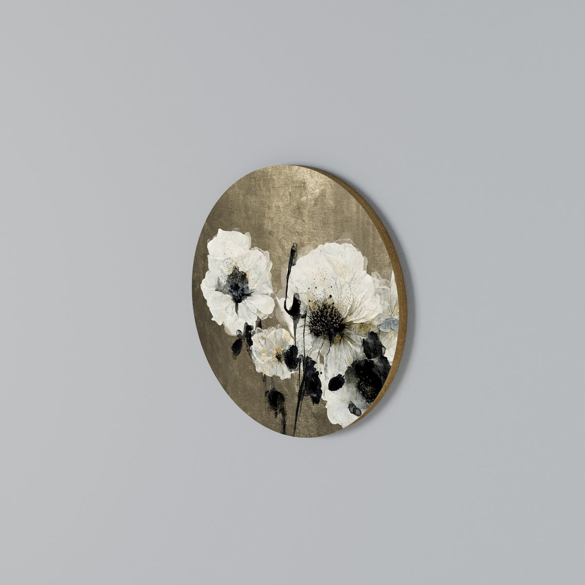 HARMONY IN WHITE Round Wall Art