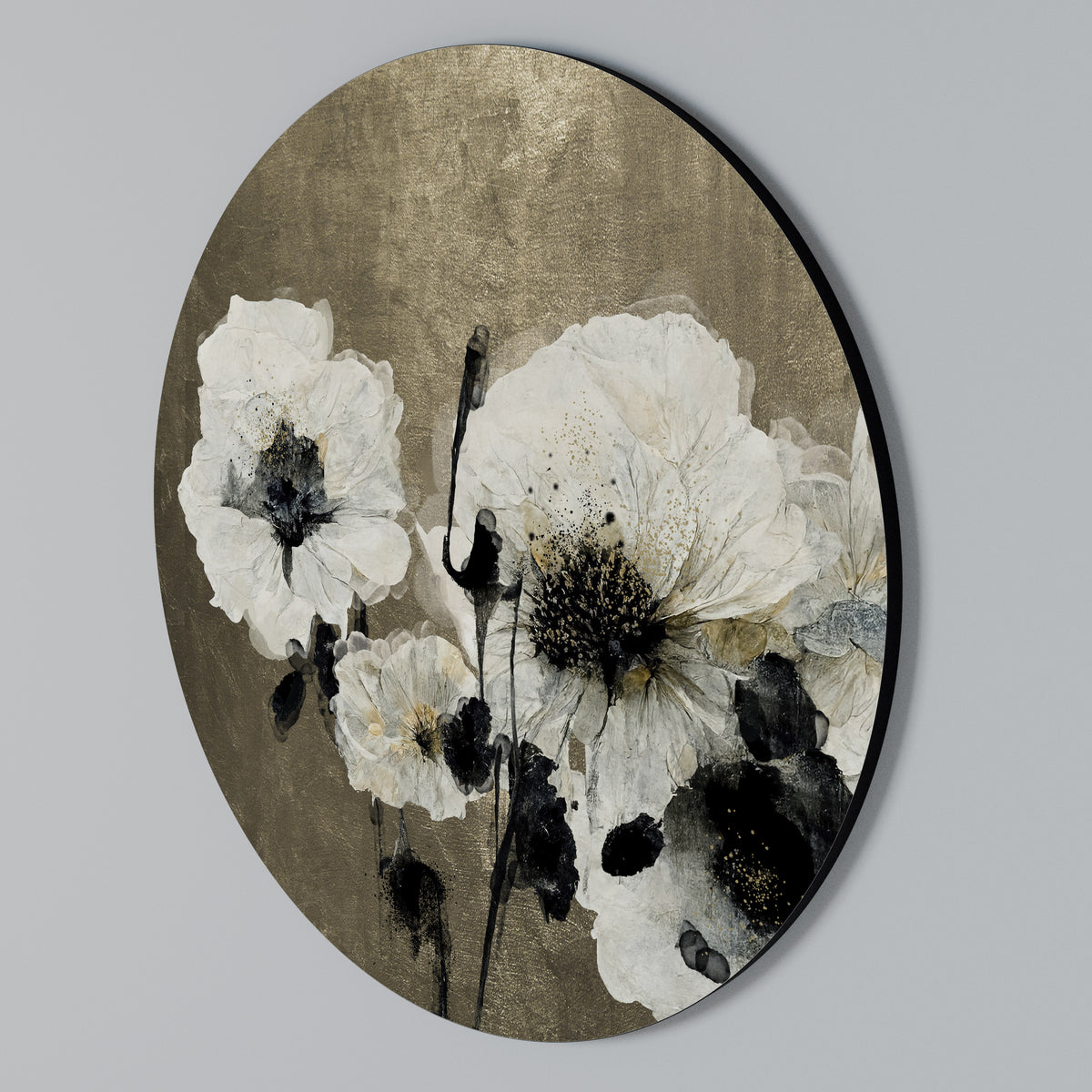 HARMONY IN WHITE Round Wall Art