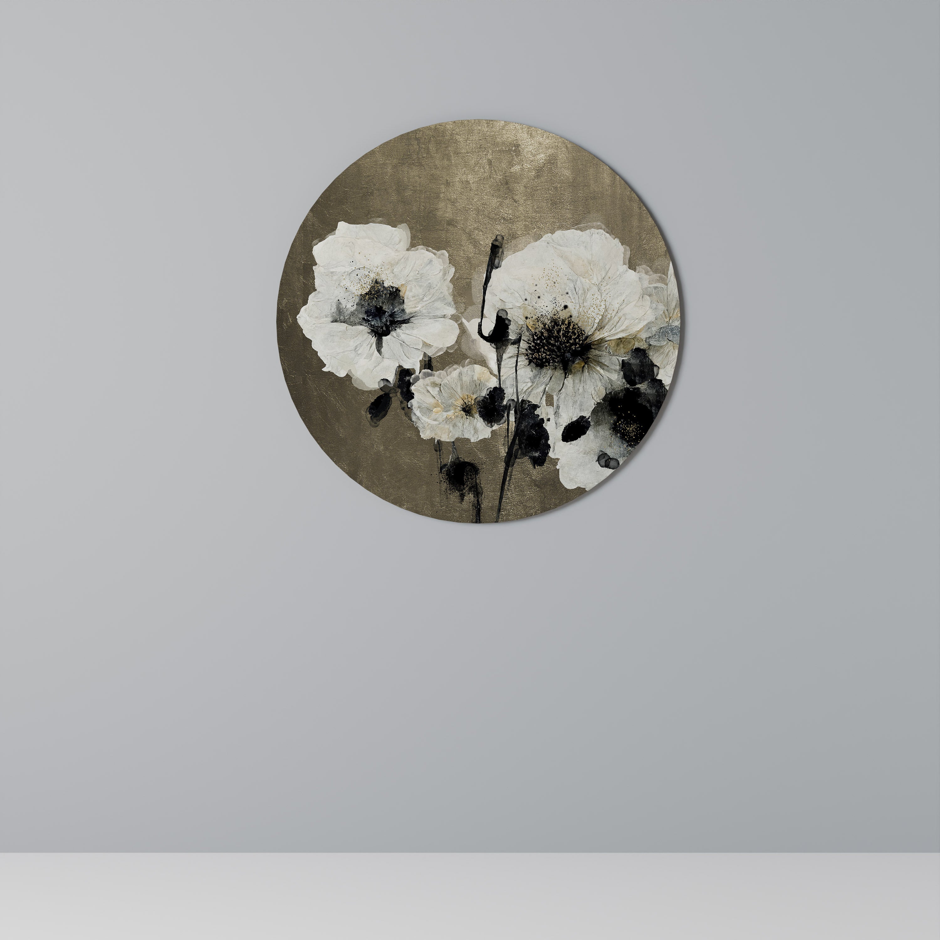 HARMONIE IN WEISS Runde Wandkunst