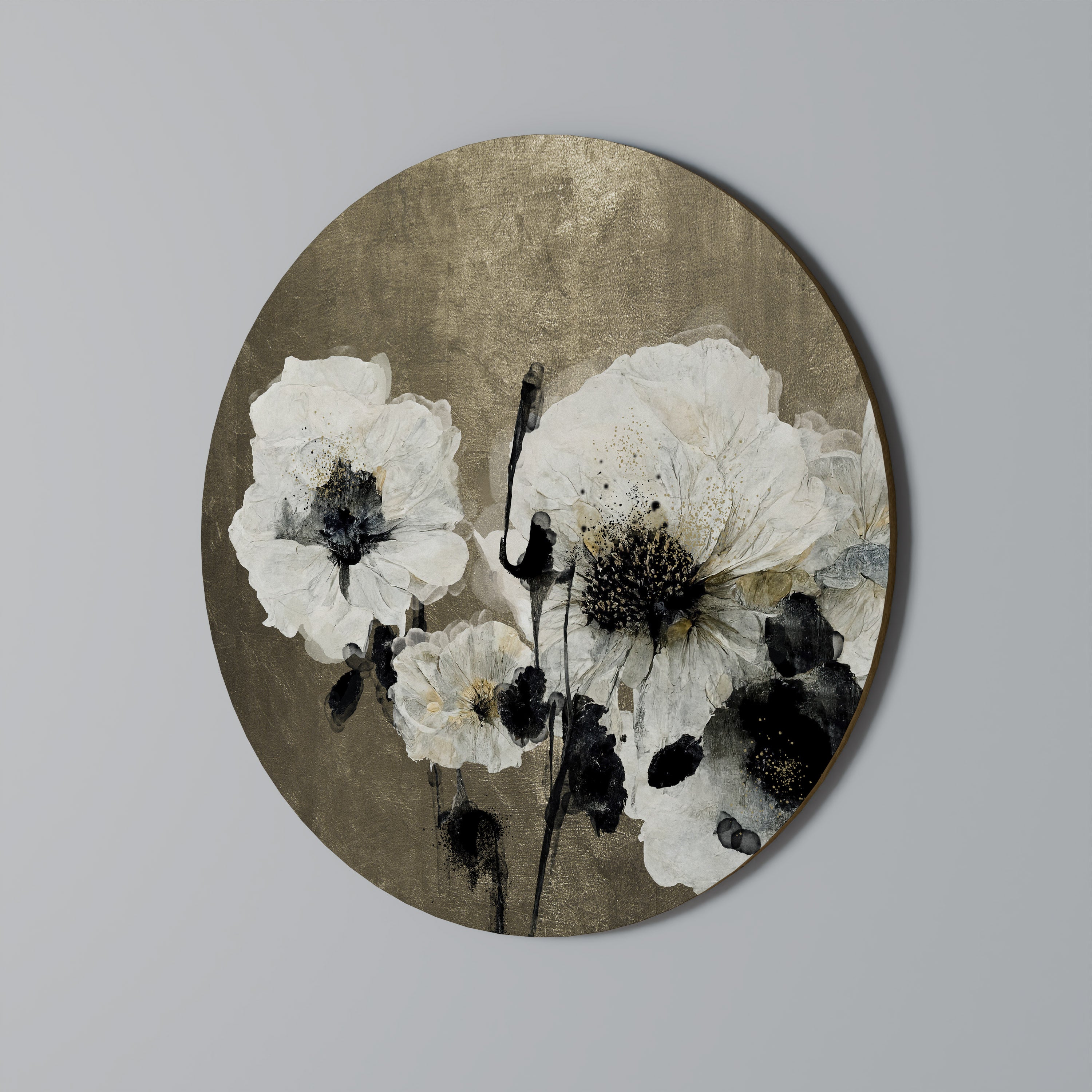 HARMONIE IN WEISS Runde Wandkunst