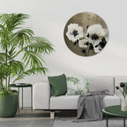 HARMONY IN WHITE Round Wall Art