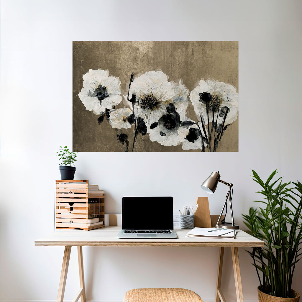 HARMONY IN WHITE Horizontales Poster zum Abziehen und Aufkleben