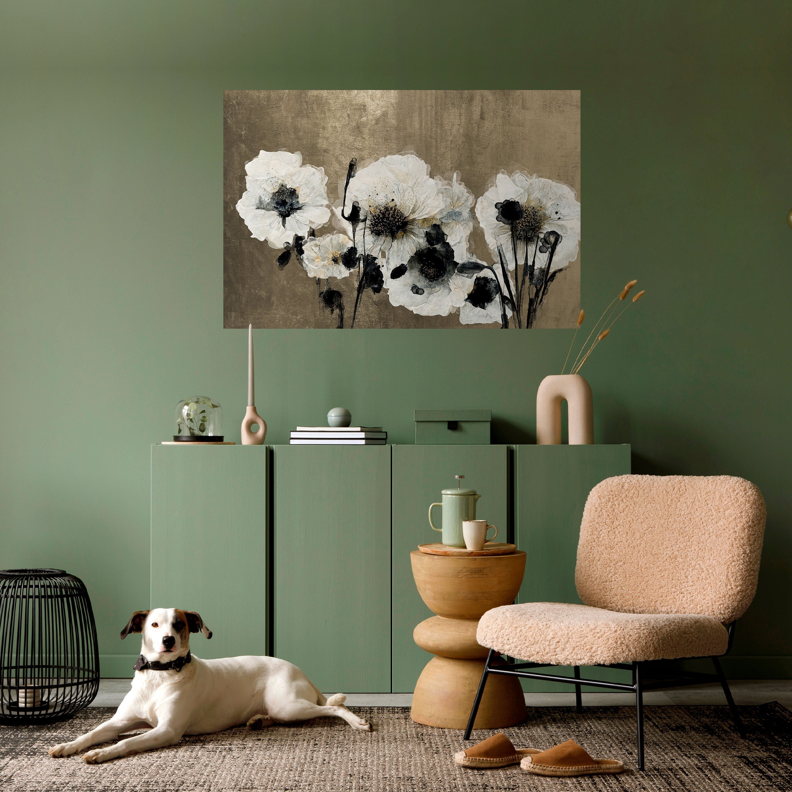 HARMONY IN WHITE Horizontales Poster zum Abziehen und Aufkleben