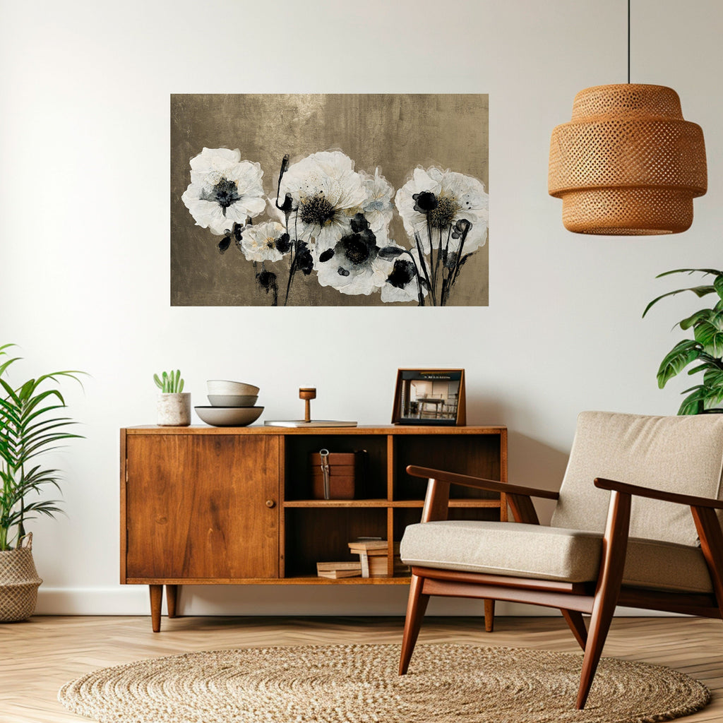 HARMONY IN WHITE Horizontales Poster zum Abziehen und Aufkleben
