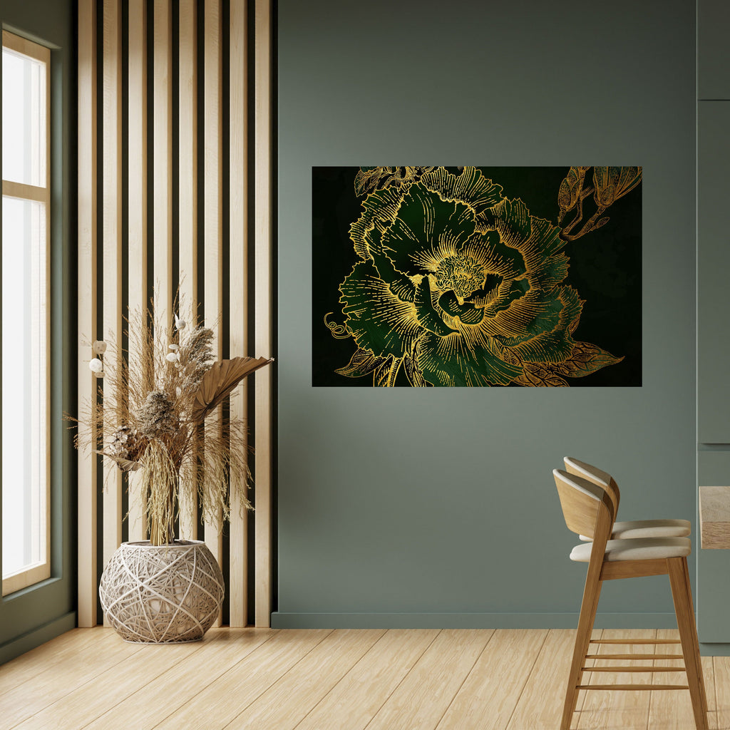 MIDNIGHT FLORAL GLIMMER Horizontales Poster zum Abziehen und Aufkleben