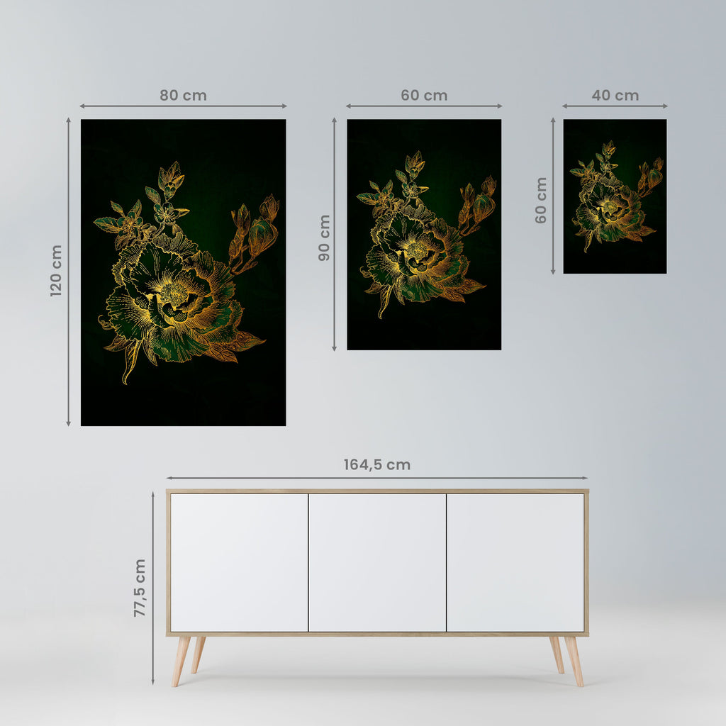 MIDNIGHT FLORAL GLIMMER Vertikales Poster zum Abziehen und Aufkleben