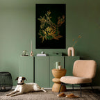 MIDNIGHT FLORAL GLIMMER Selbstklebendes Poster - Hochformat