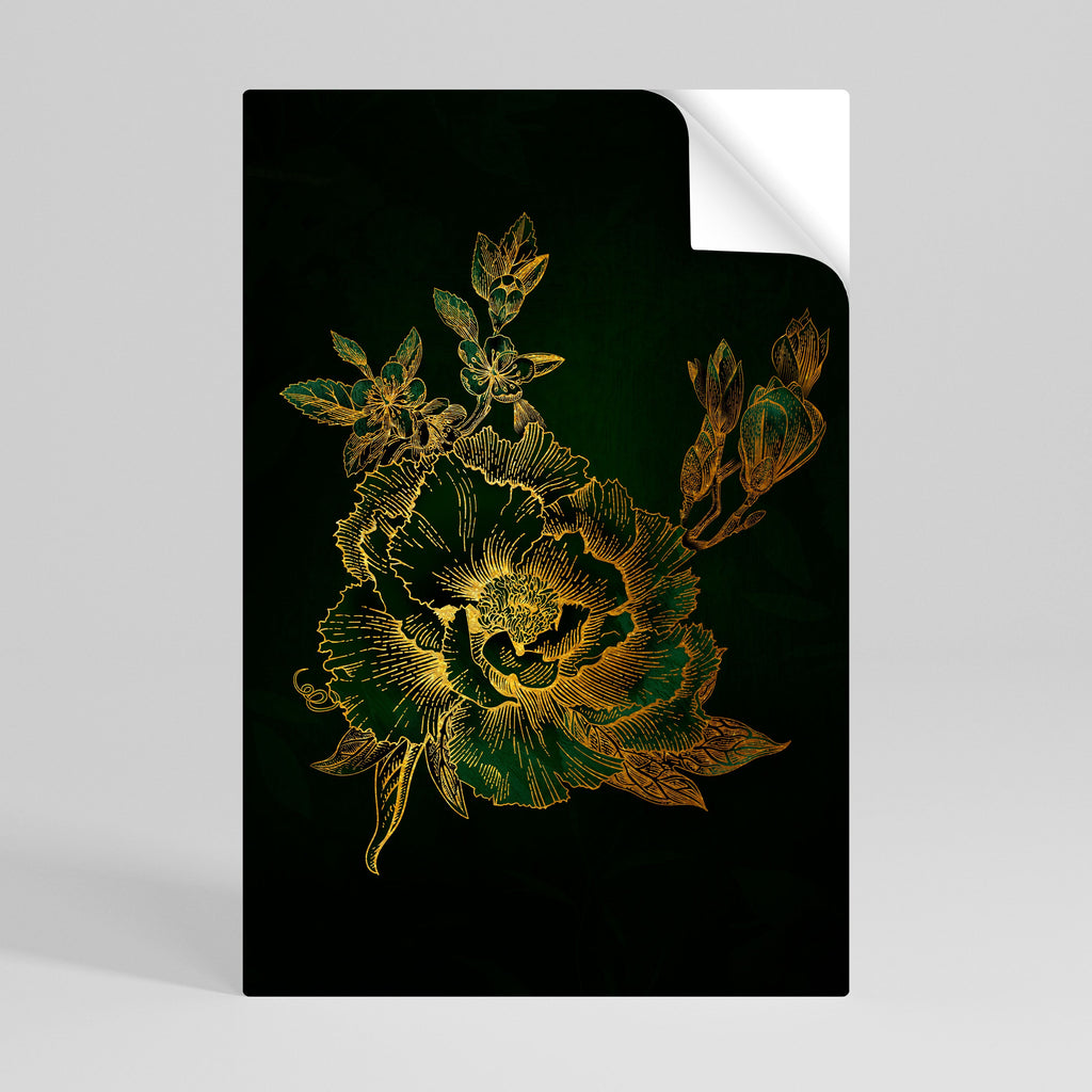 MIDNIGHT FLORAL GLIMMER Vertikales Poster zum Abziehen und Aufkleben
