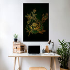 MIDNIGHT FLORAL GLIMMER Selbstklebendes Poster - Hochformat