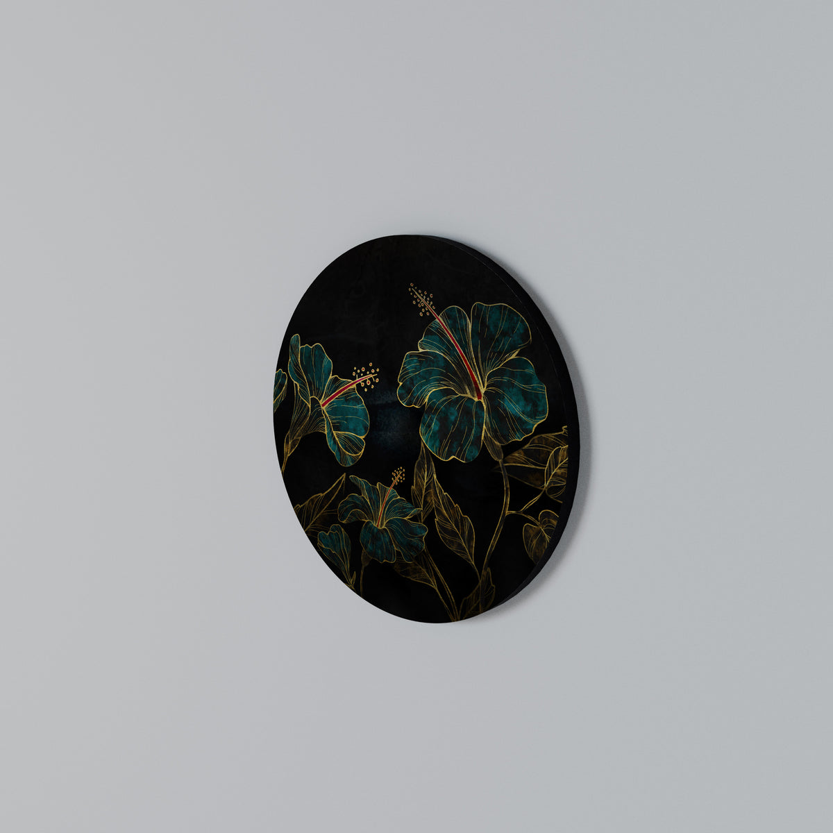 EMBERED BLOOM Rundes Wandbild