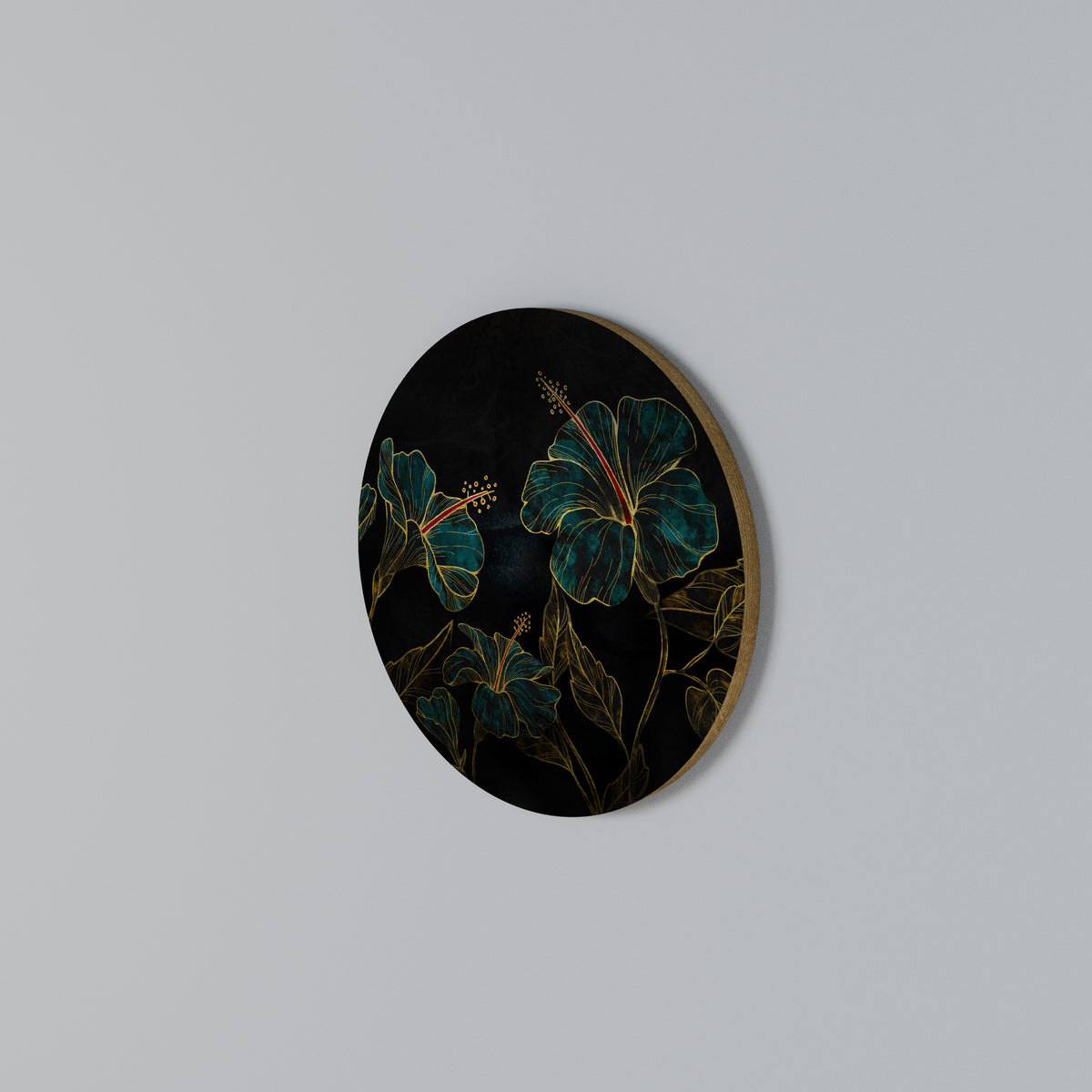 EMBERED BLOOM Rundes Wandbild