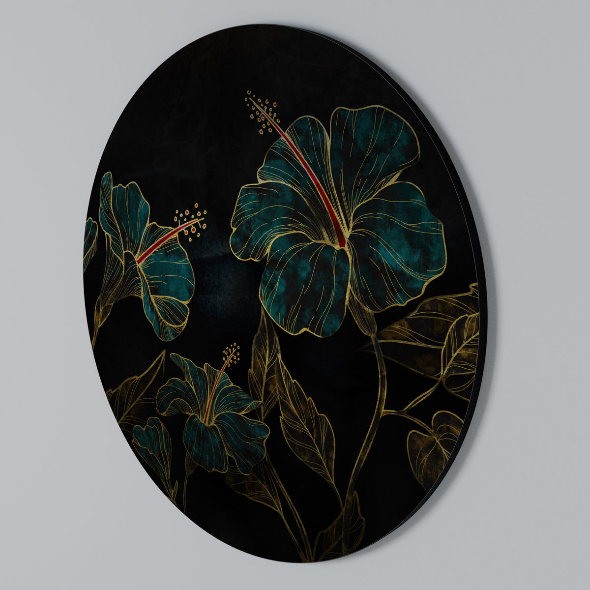 EMBERED BLOOM Rundes Wandbild