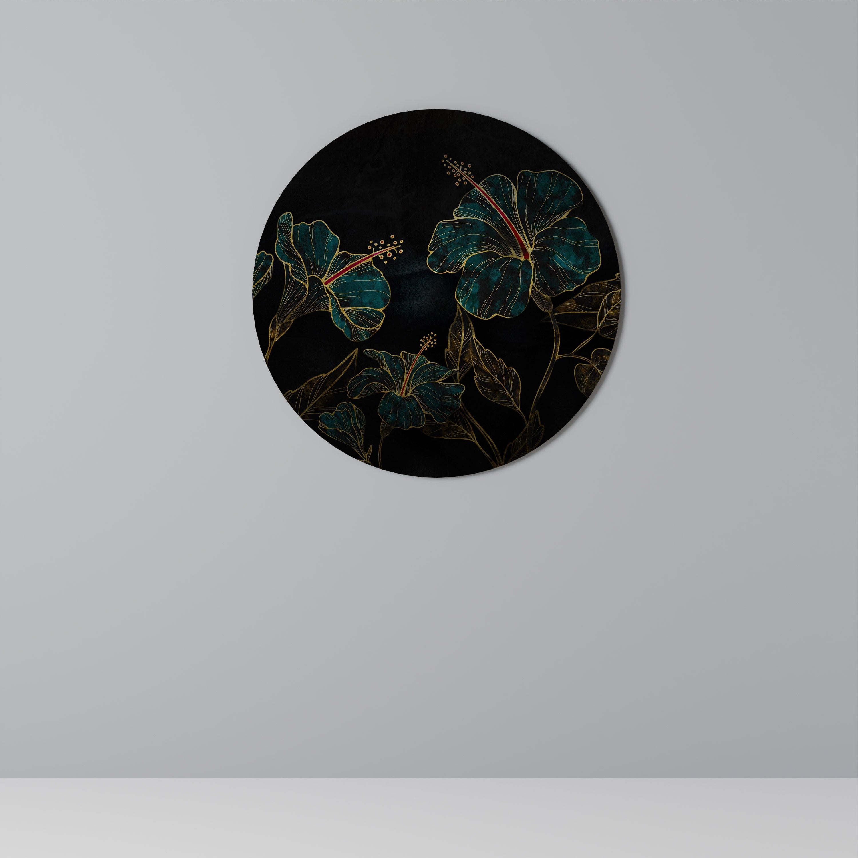 EMBERED BLOOM Runde Wandkunst