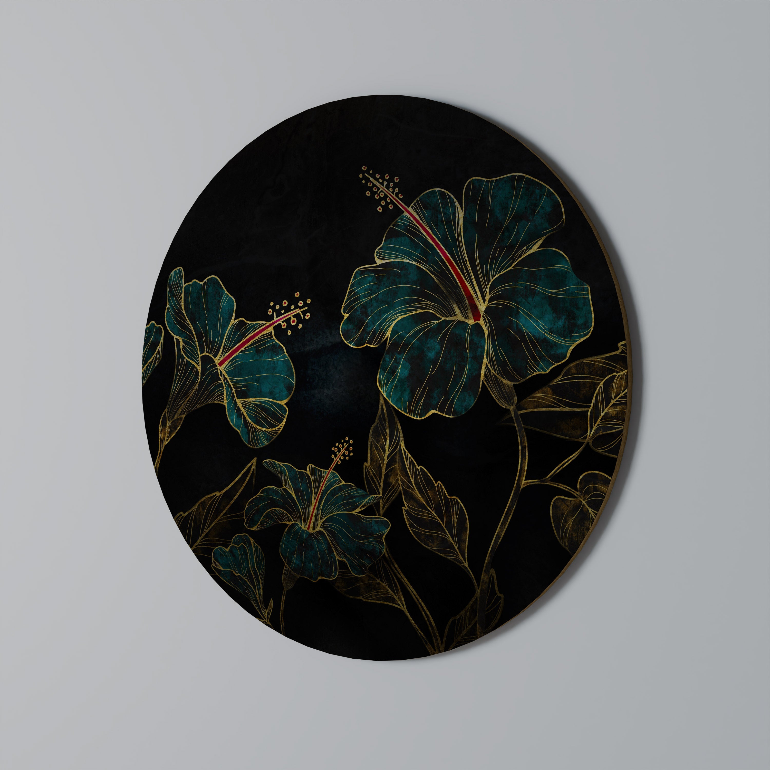 EMBERED BLOOM Runde Wandkunst