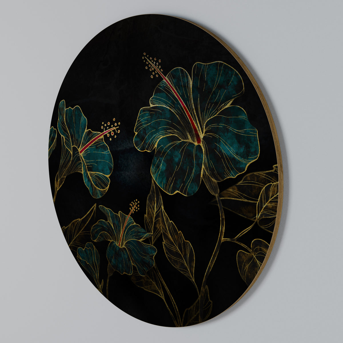 EMBERED BLOOM Rundes Wandbild