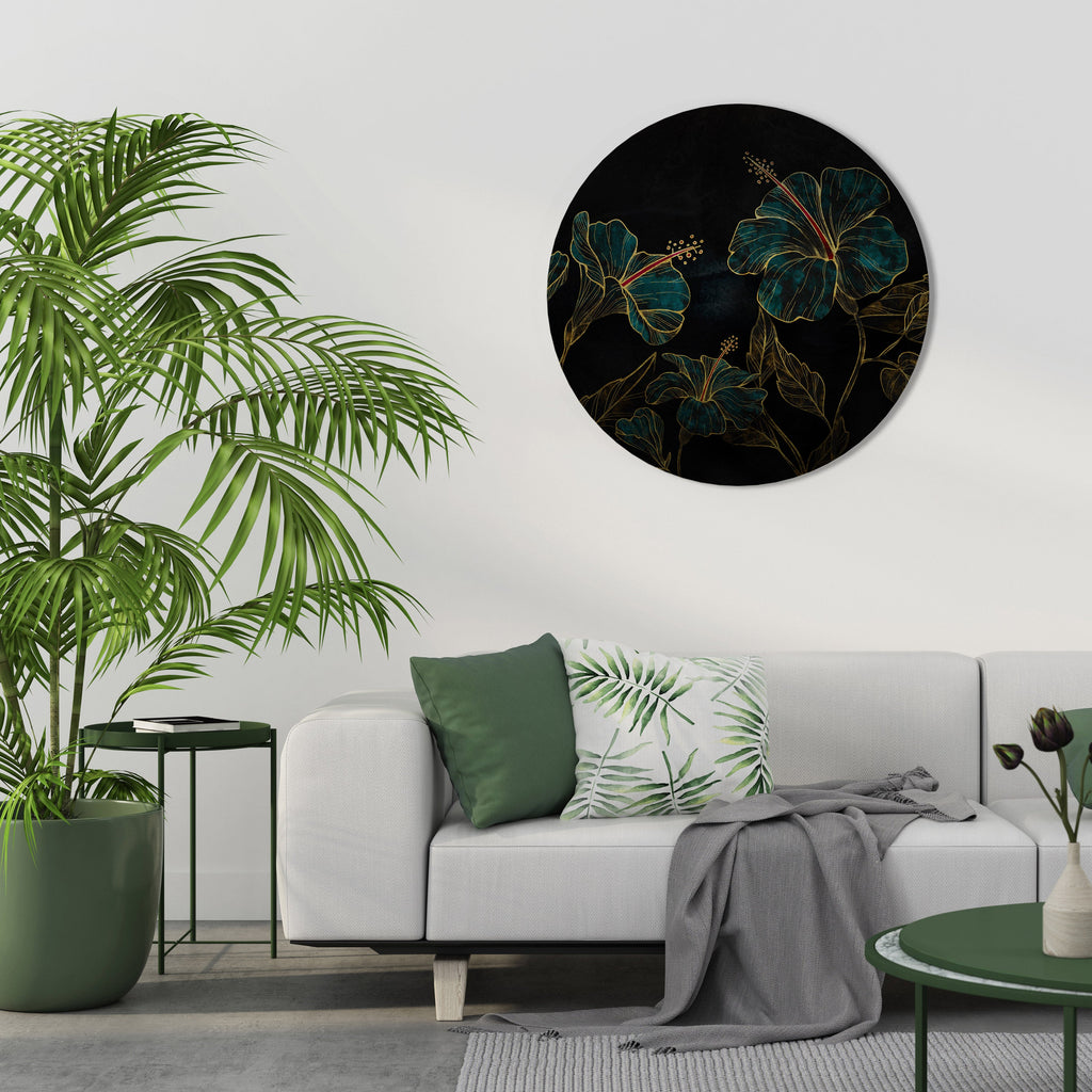 EMBERED BLOOM Runde Wandkunst