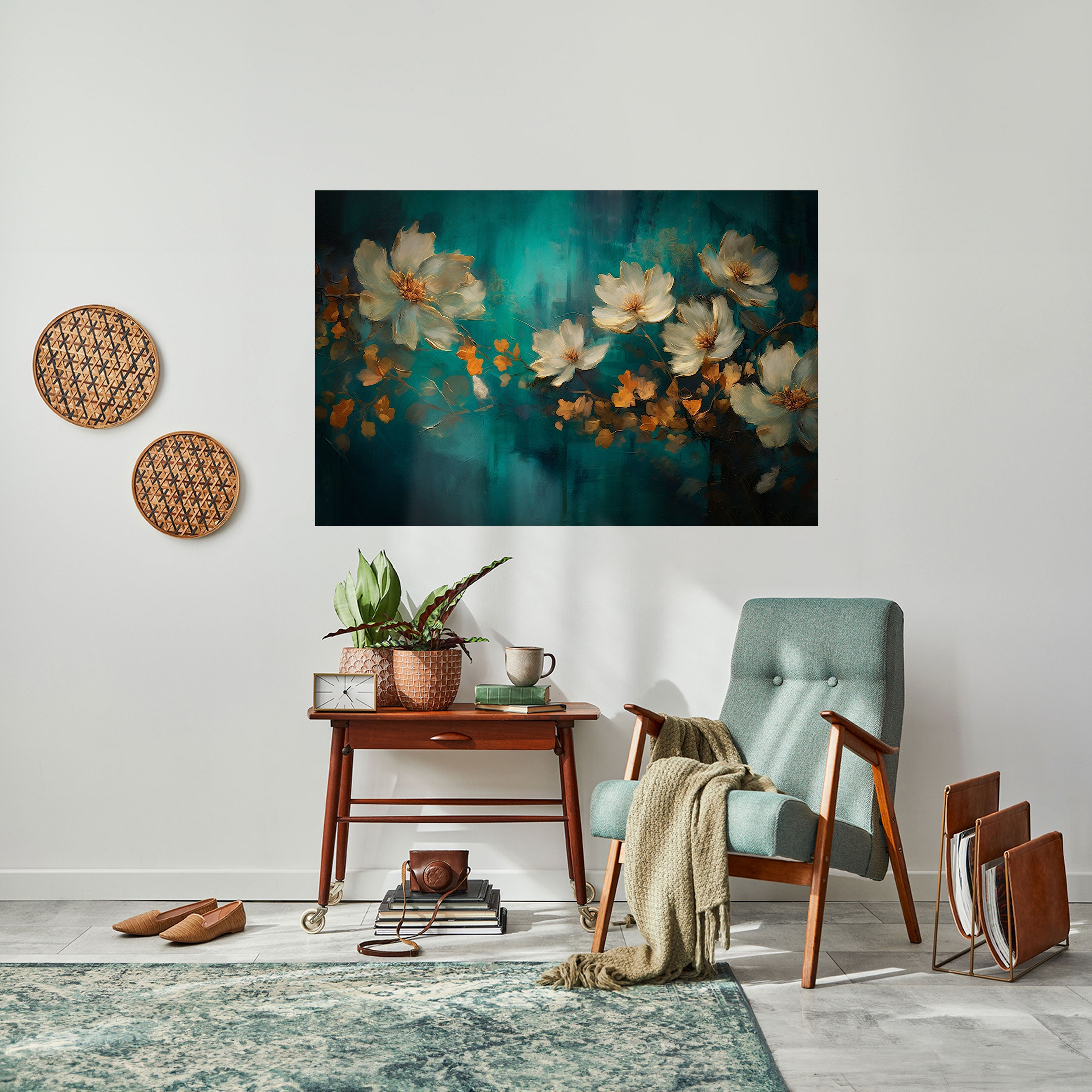 TRANQUIL GARDEN MUSE Horizontales Poster zum Abziehen und Aufkleben