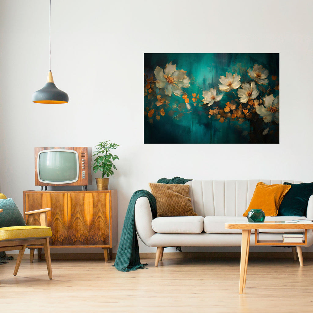 TRANQUIL GARDEN MUSE Horizontales Poster zum Abziehen und Aufkleben