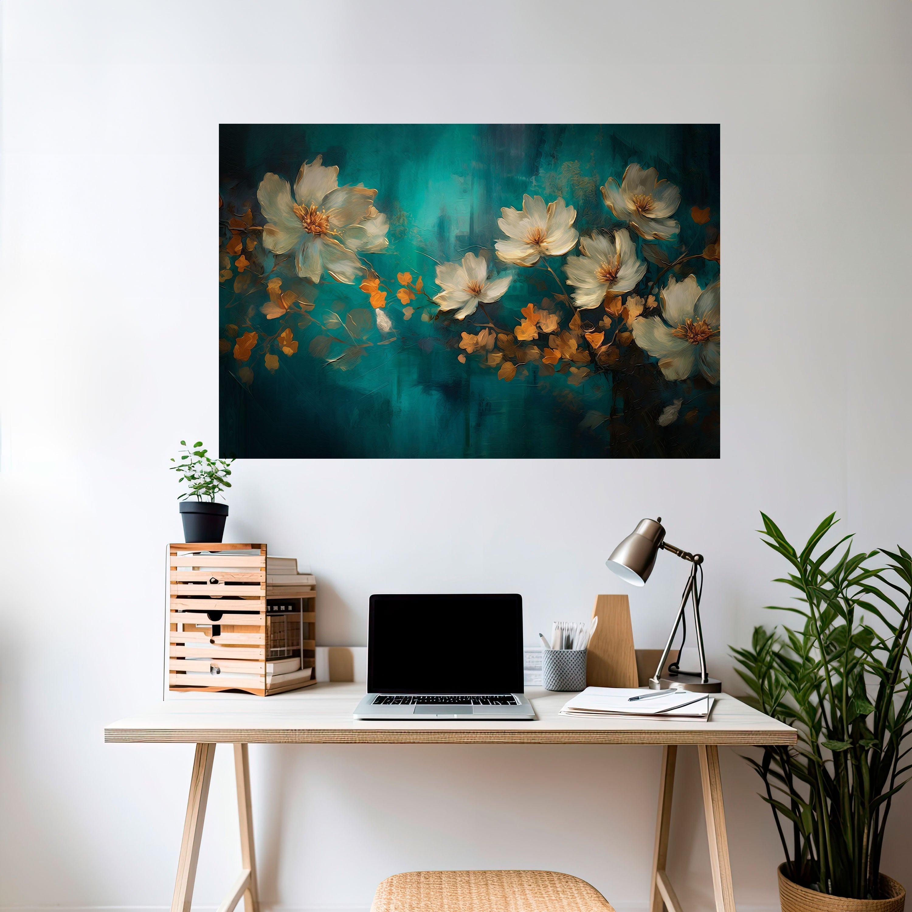 TRANQUIL GARDEN MUSE Horizontales Poster zum Abziehen und Aufkleben