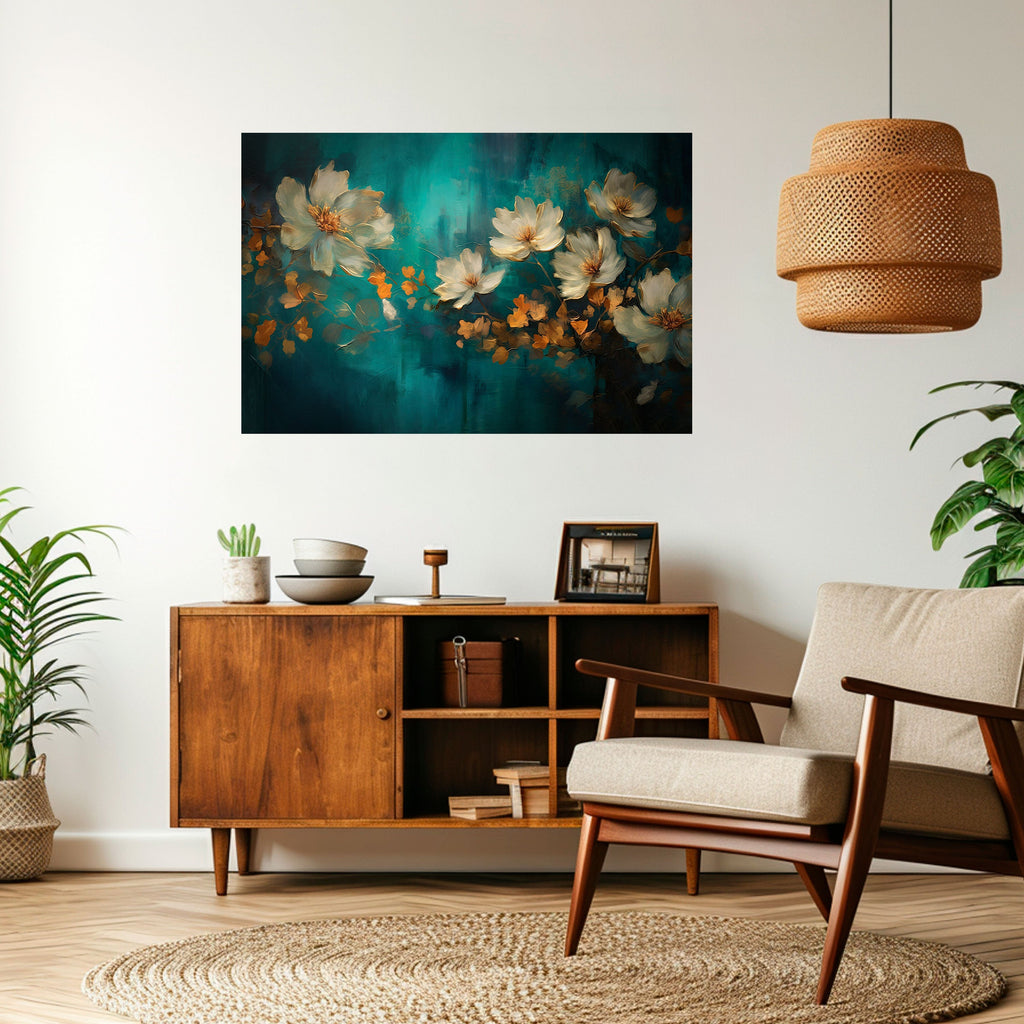 TRANQUIL GARDEN MUSE Horizontales Poster zum Abziehen und Aufkleben