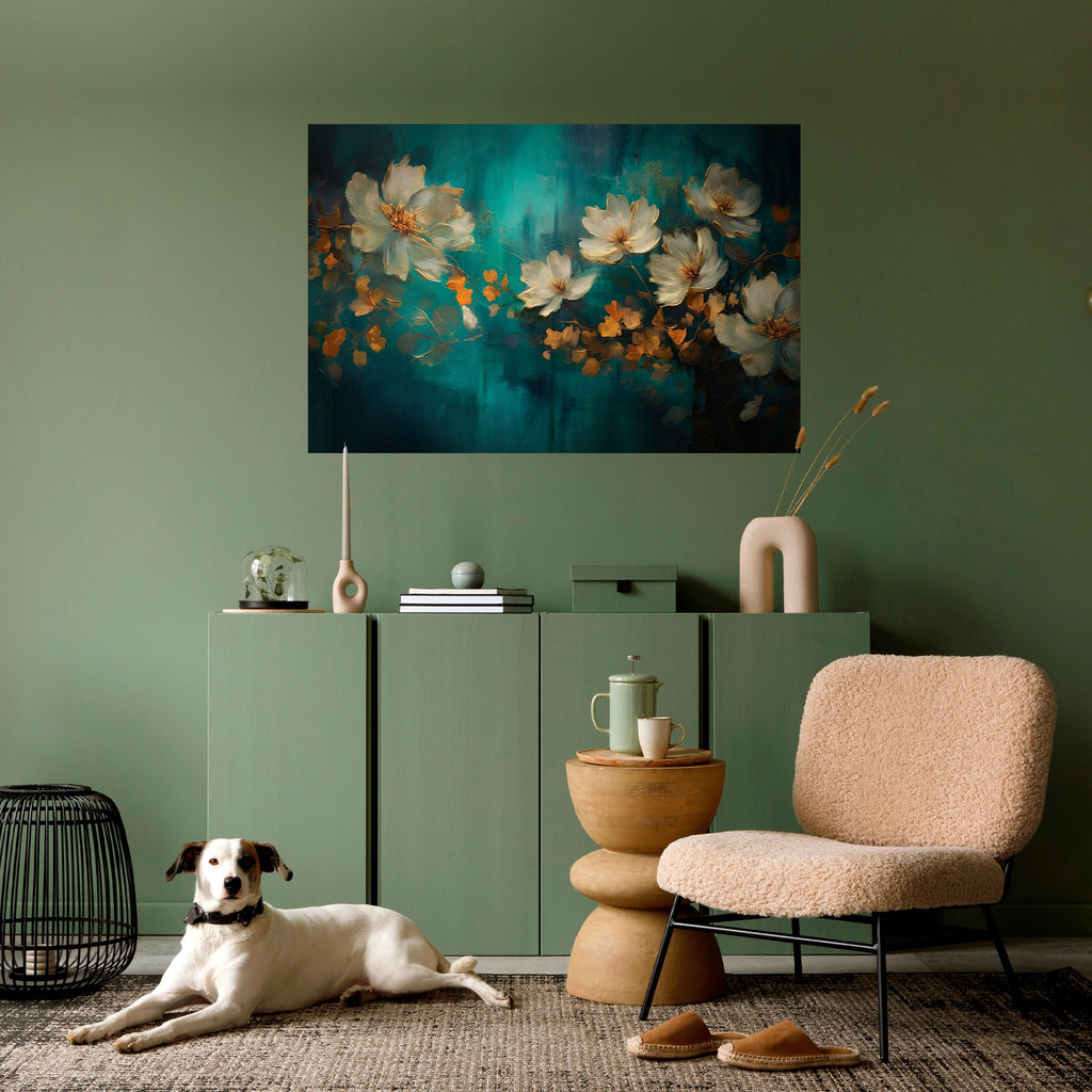 TRANQUIL GARDEN MUSE Horizontales Poster zum Abziehen und Aufkleben