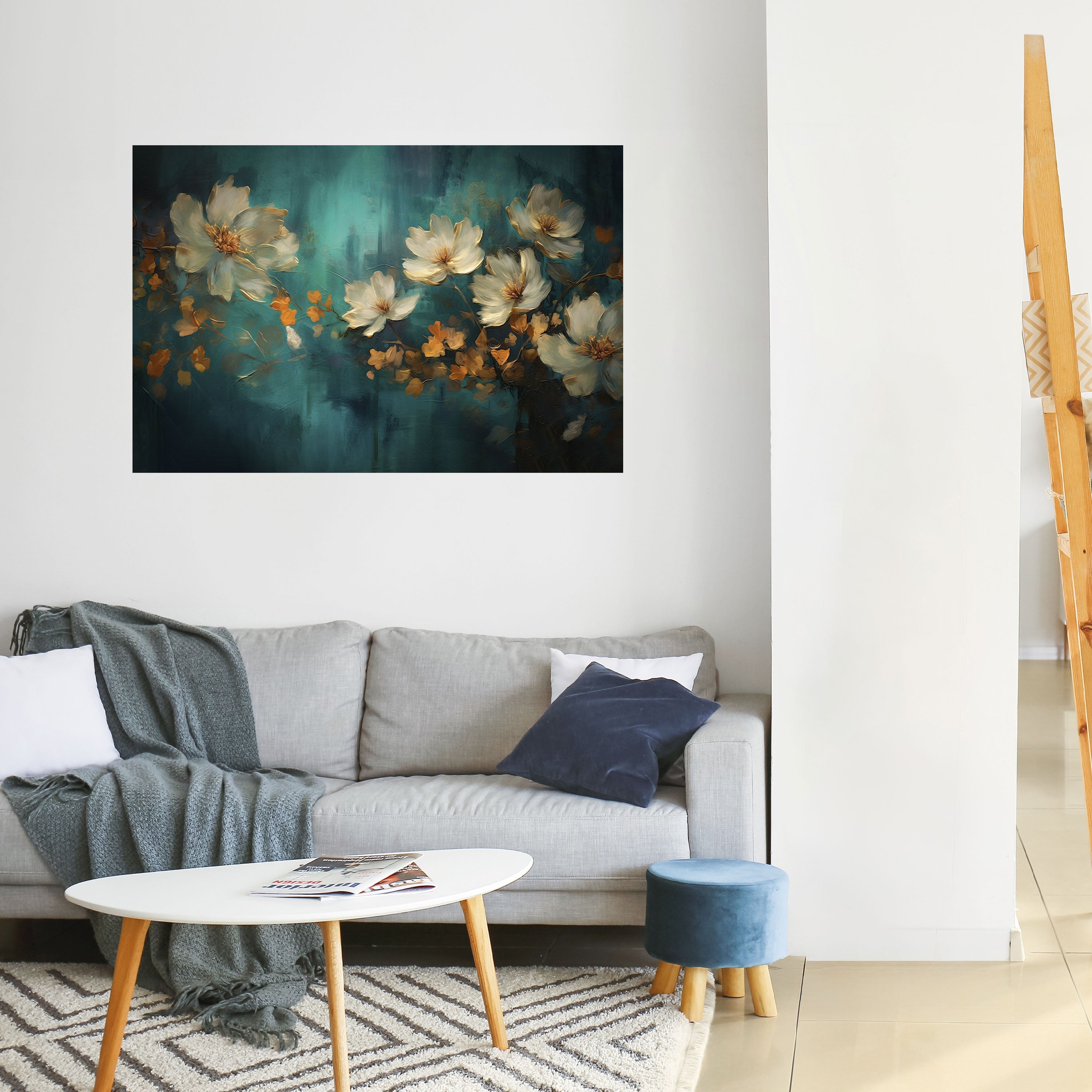 TRANQUIL GARDEN MUSE Horizontales Poster zum Abziehen und Aufkleben
