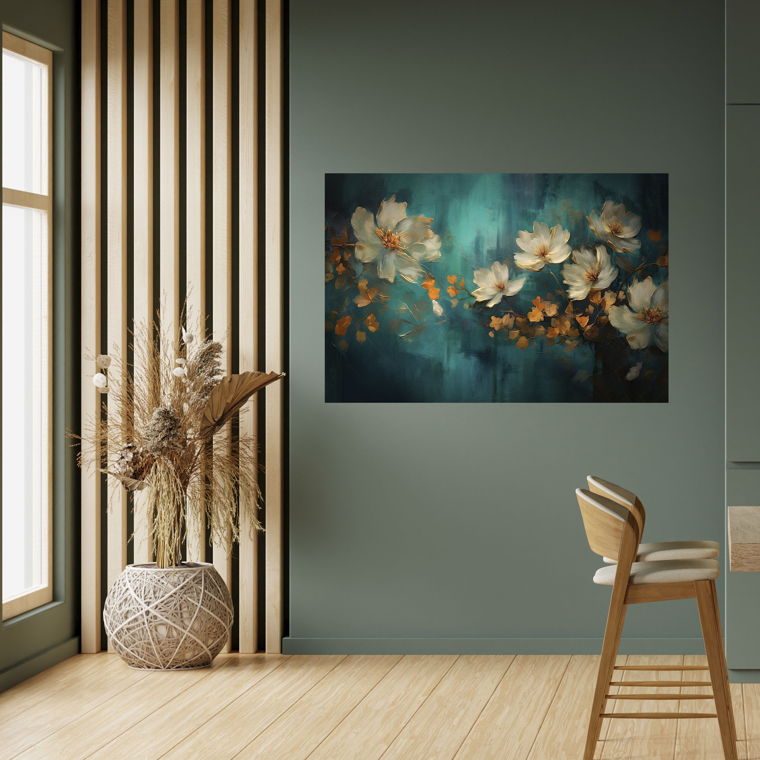 TRANQUIL GARDEN MUSE Horizontales Poster zum Abziehen und Aufkleben