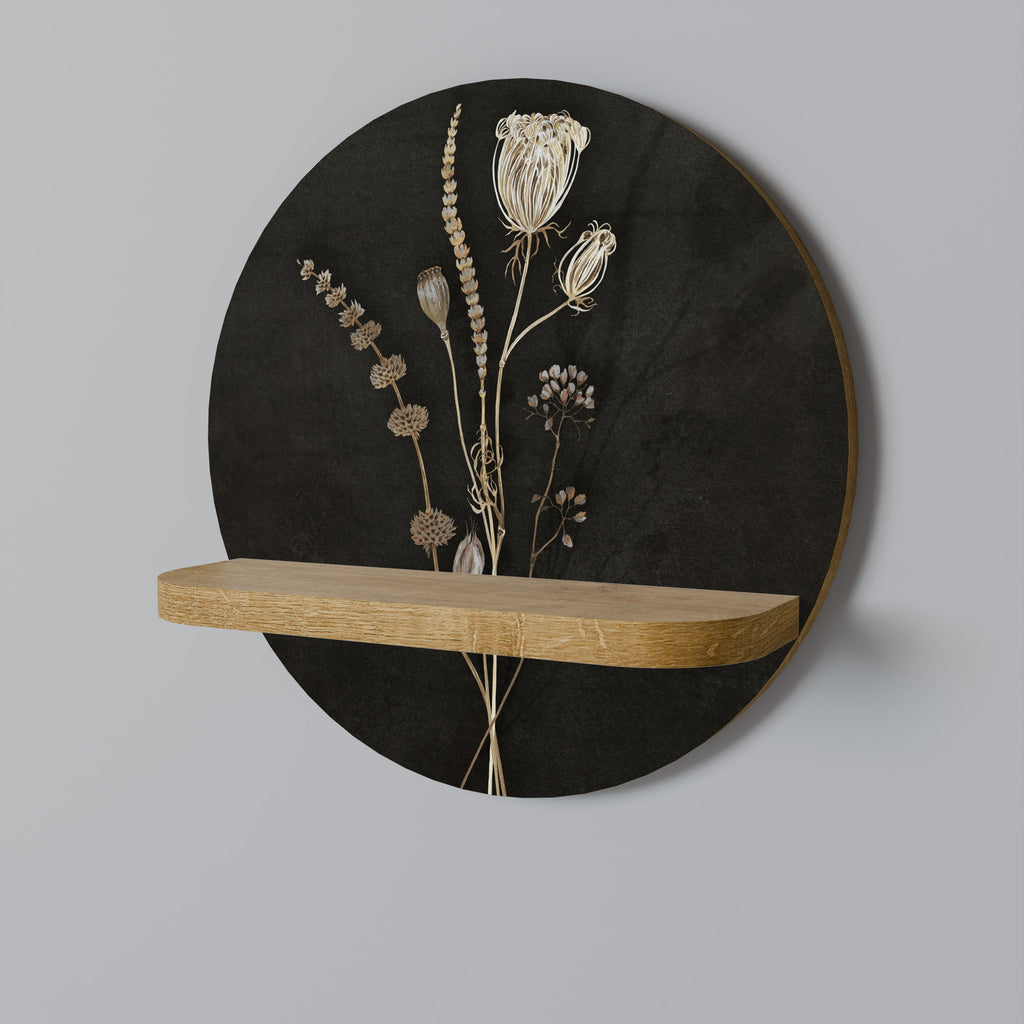 MEADOW ART. Rundes Kunstregal in Eichenoptik