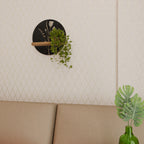 MEADOW ART. Round Art Shelf In Oak Effect