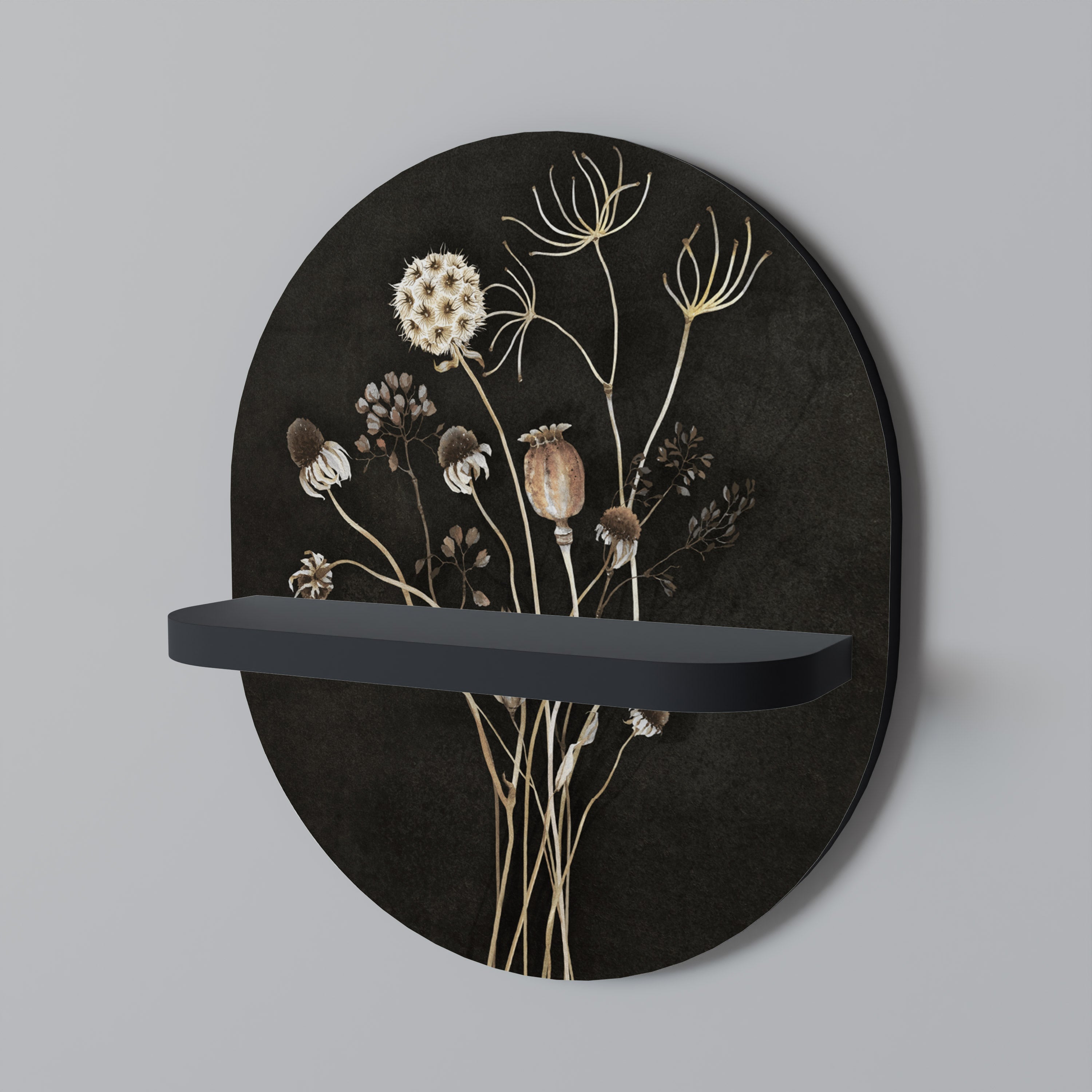 MEADOW SHADES Ovales Kunstregal in Schwarz